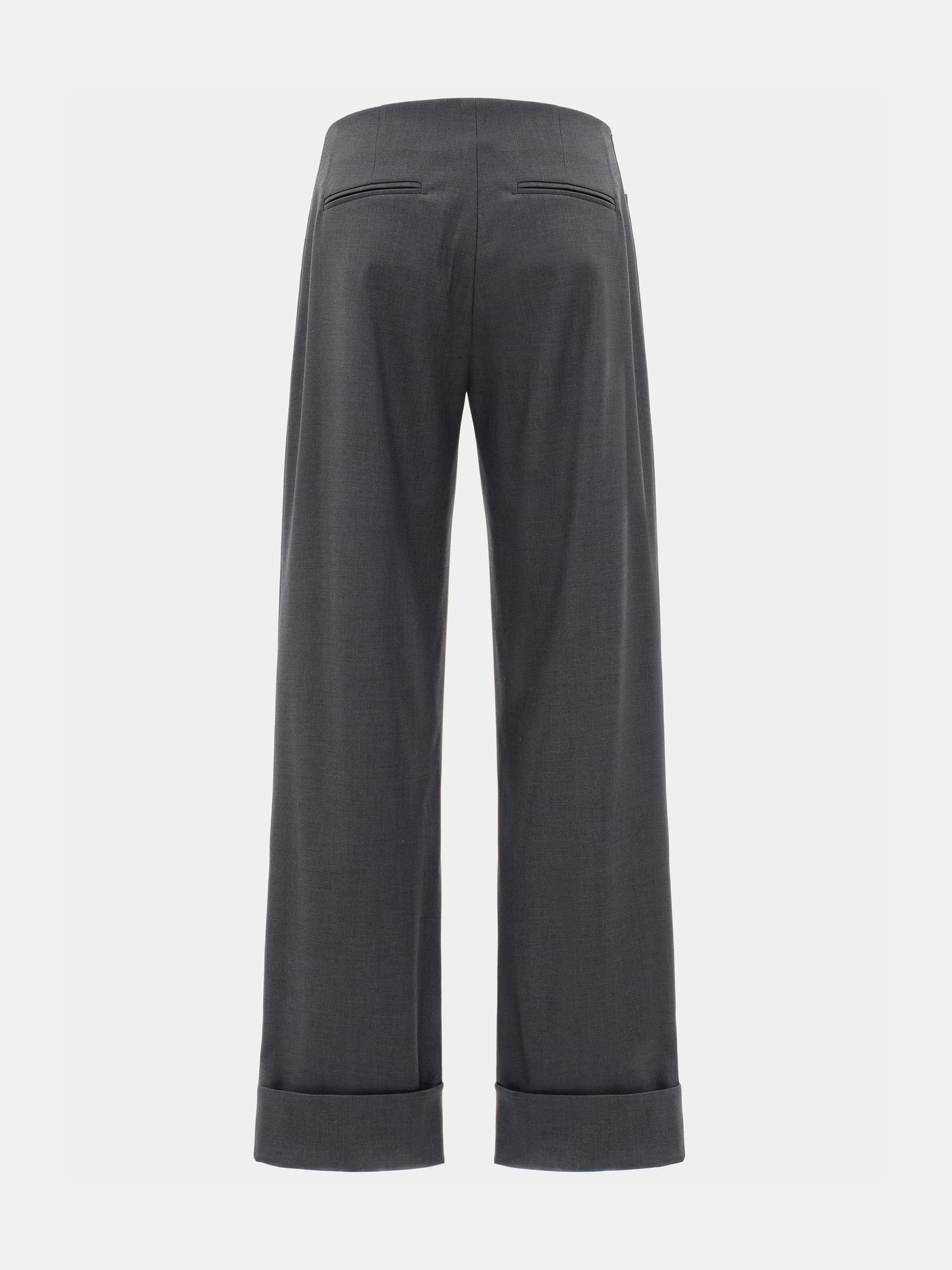 Cuffed Tailored Trousers, Charcoal - Image 7