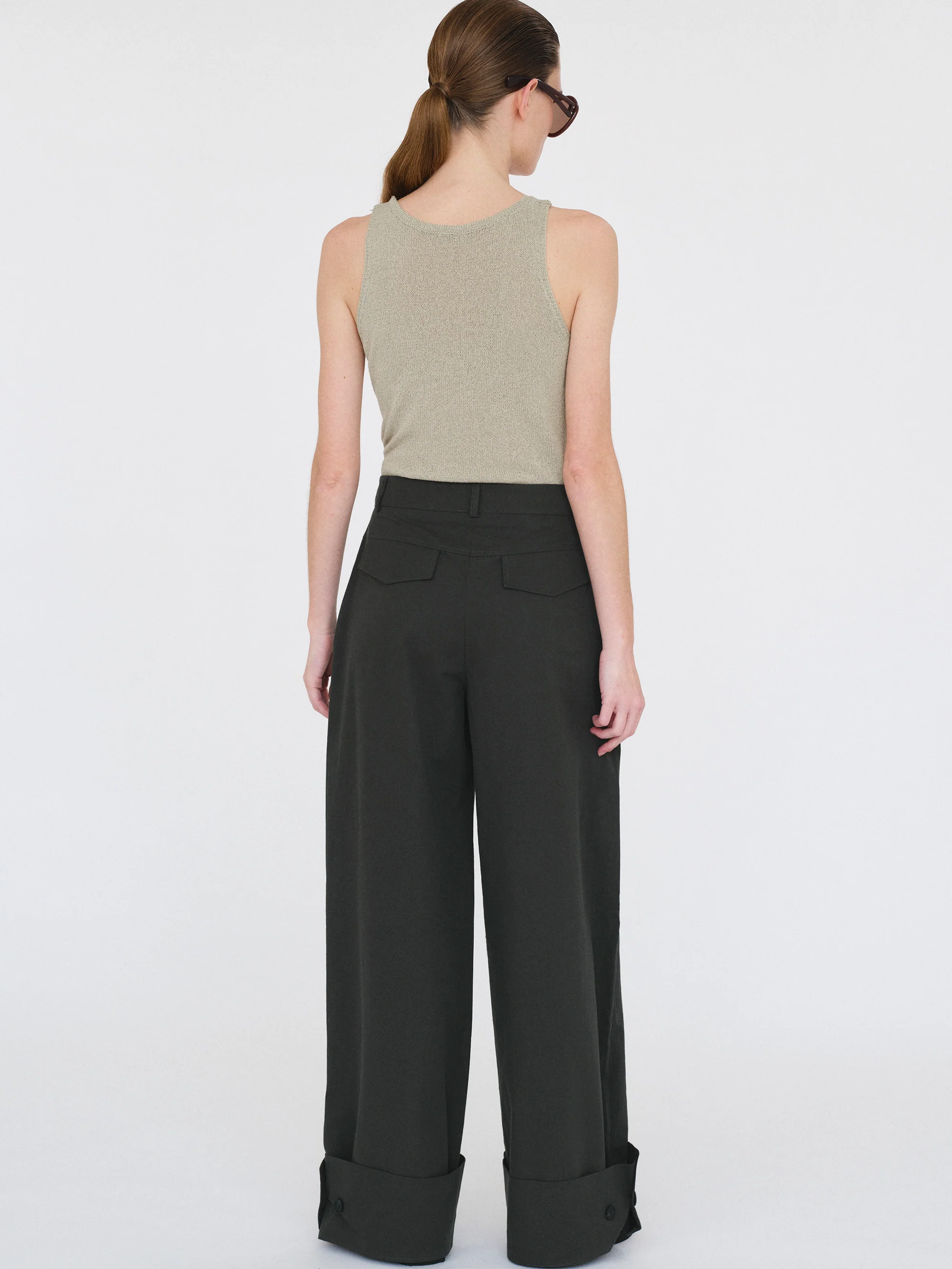 Cuffed Wide-Leg Trousers, Sacramento - Image 7