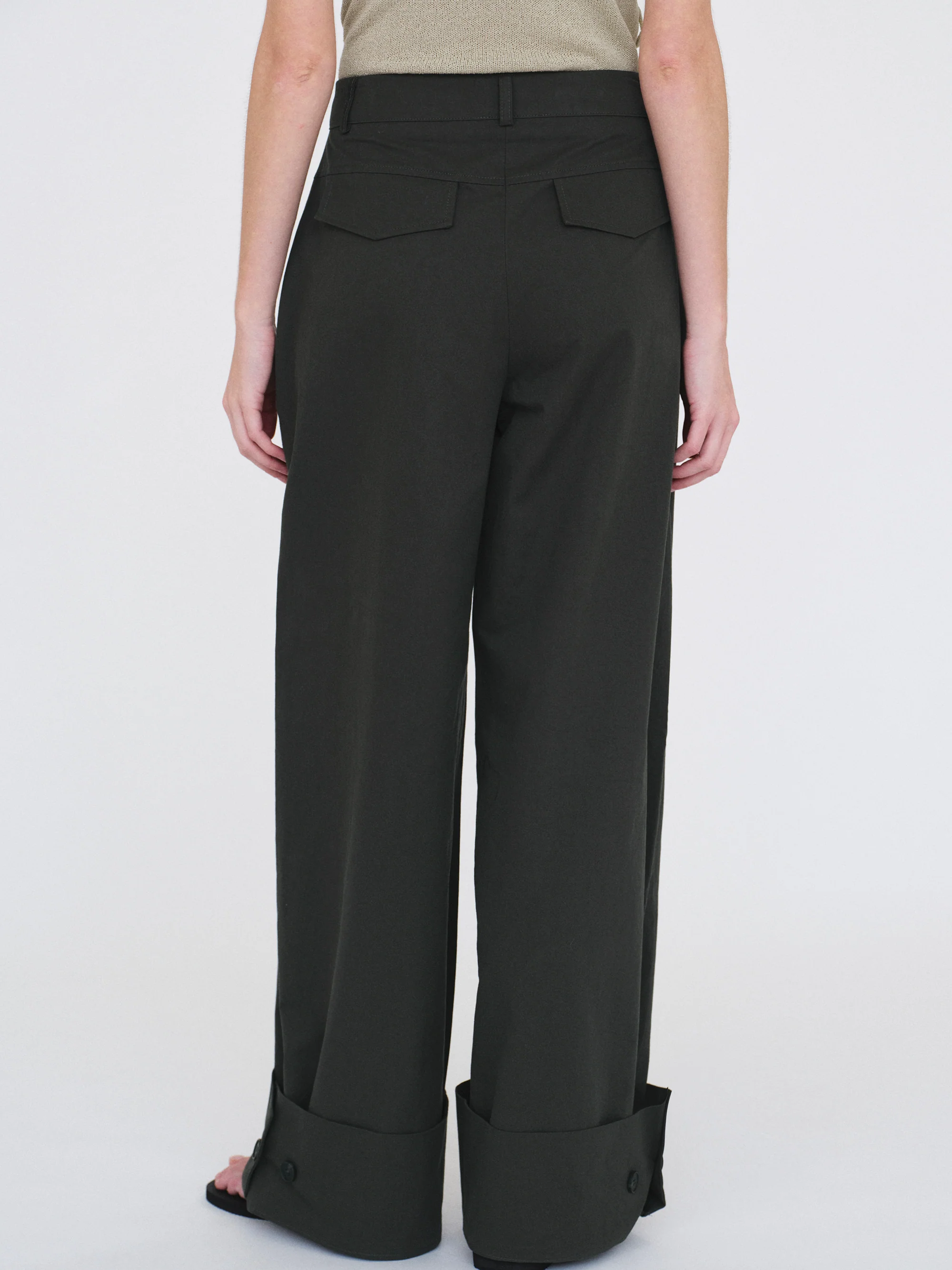Cuffed Wide-Leg Trousers, Sacramento - Image 8