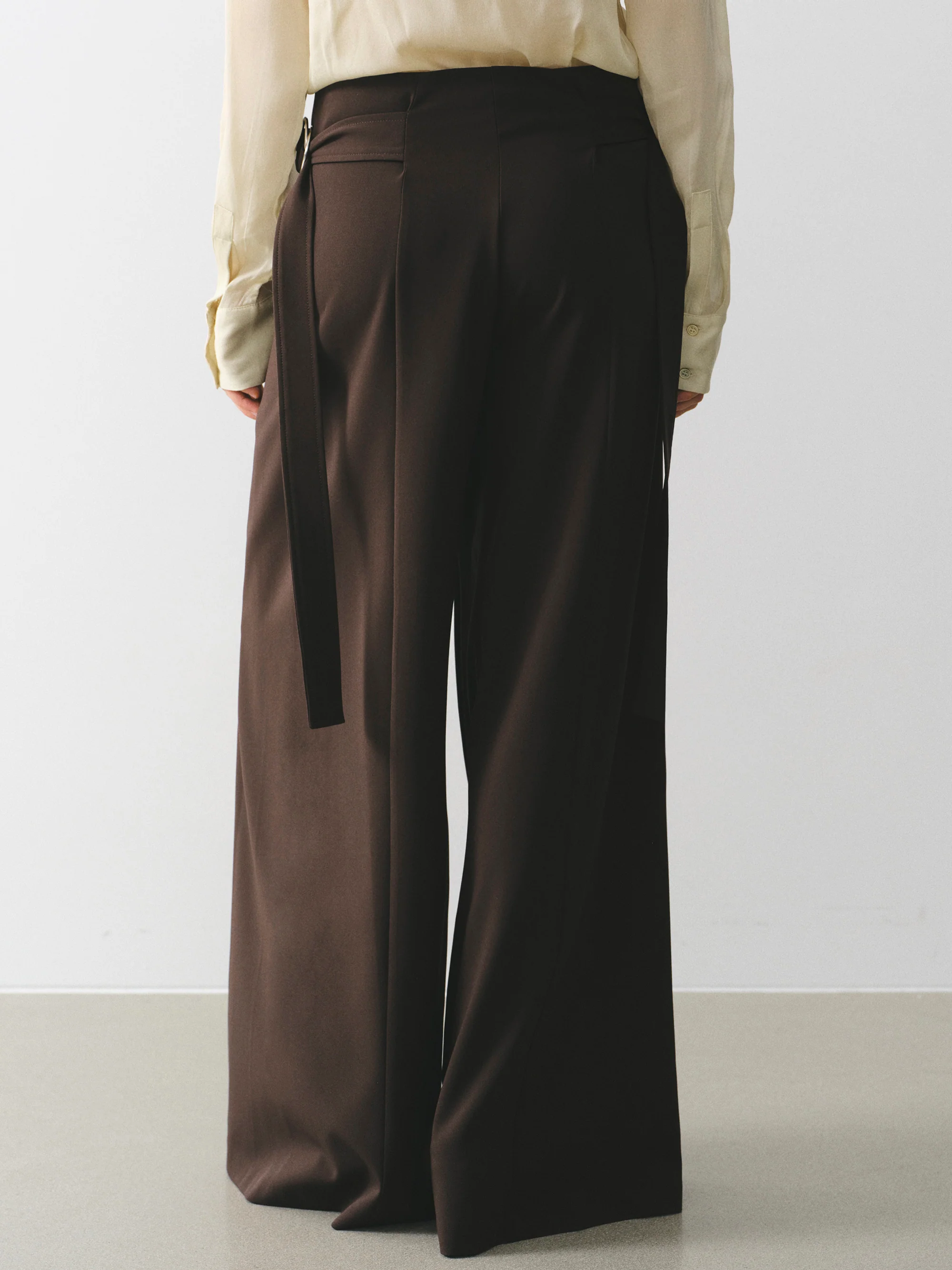 D-Ring Wide-Leg Trousers, Brown - Image 4