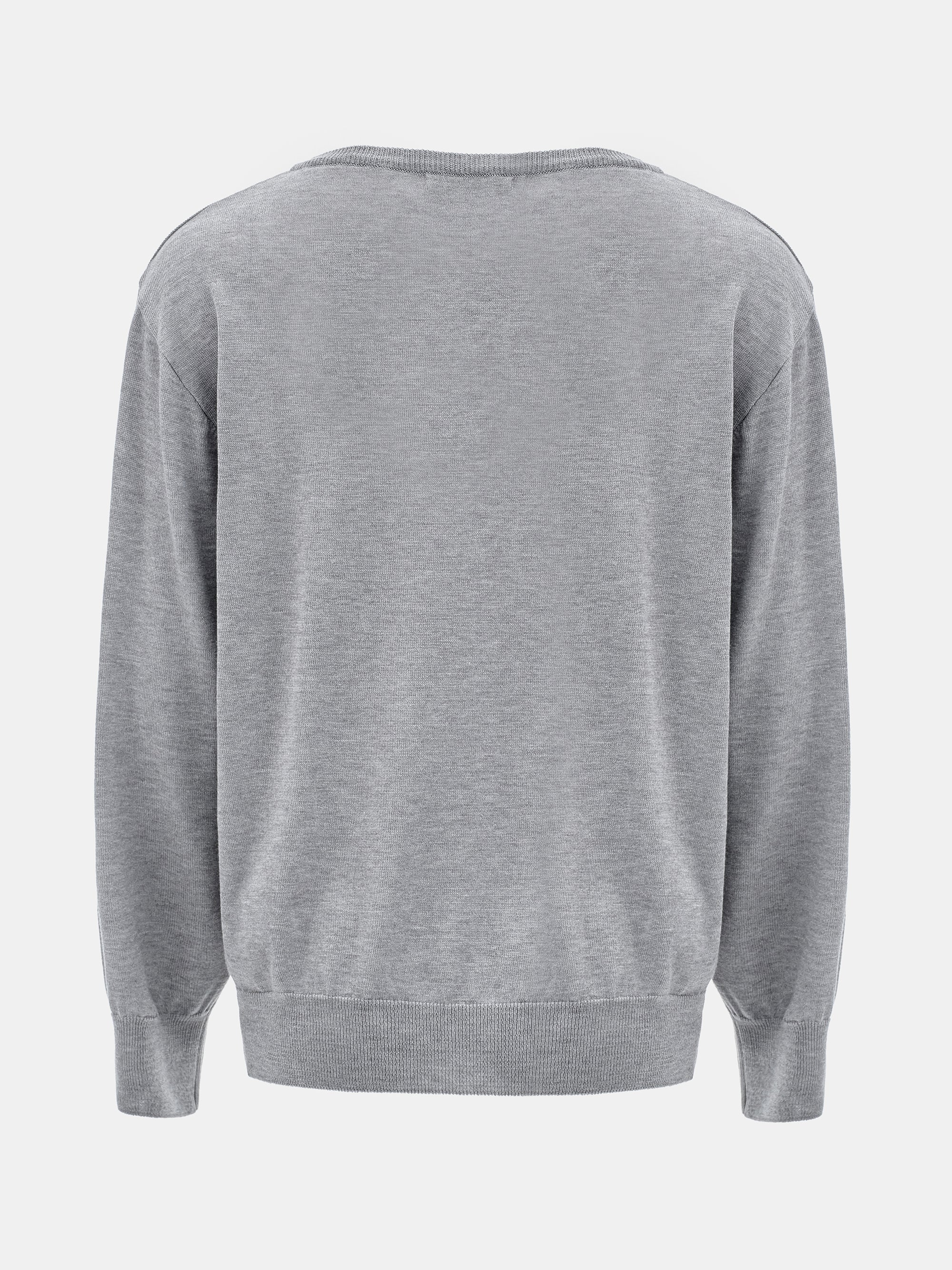 Deep V-Neck Knit, Grey - Image 5