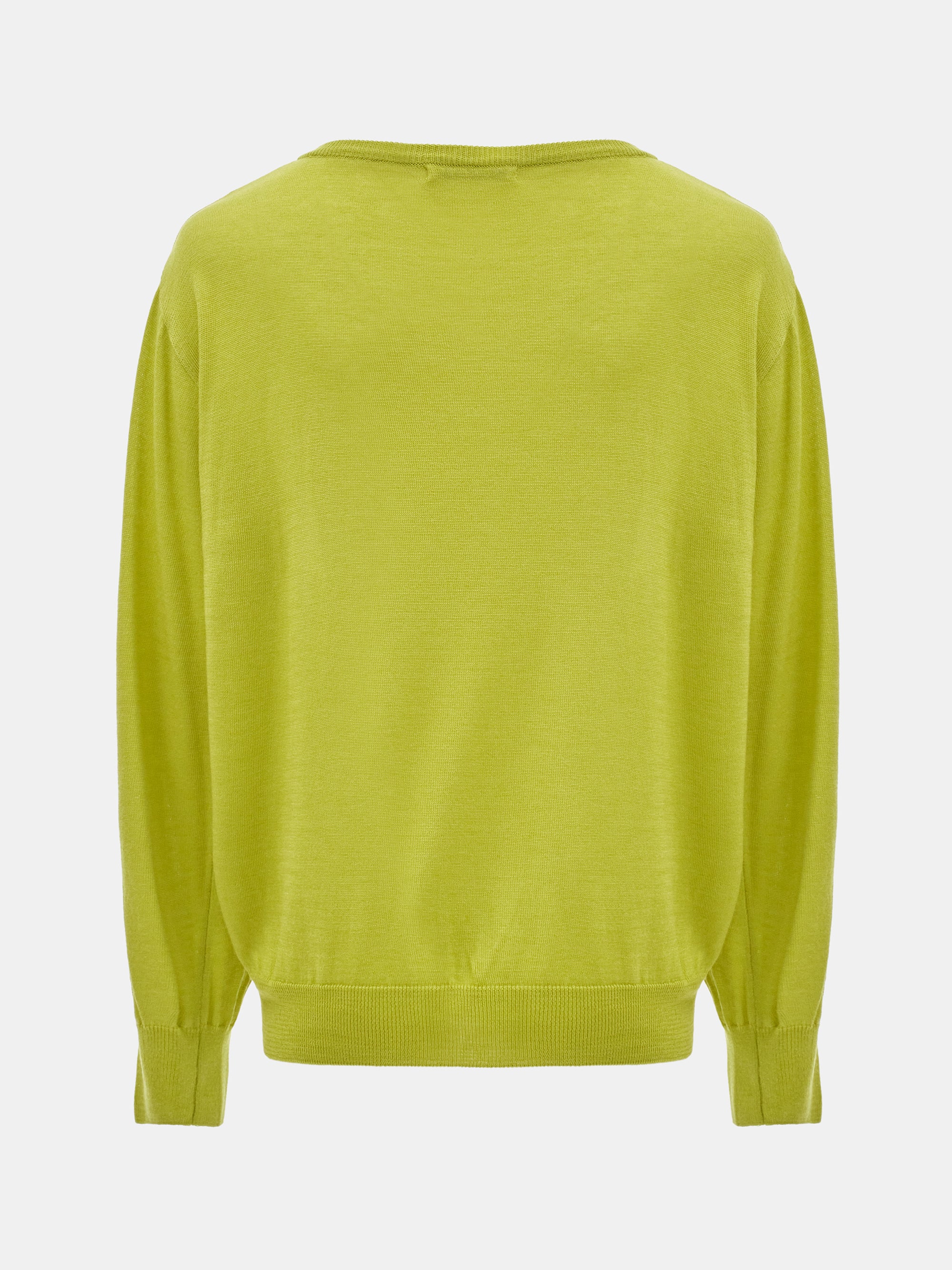 Deep V-Neck Knit, Olive - Image 6