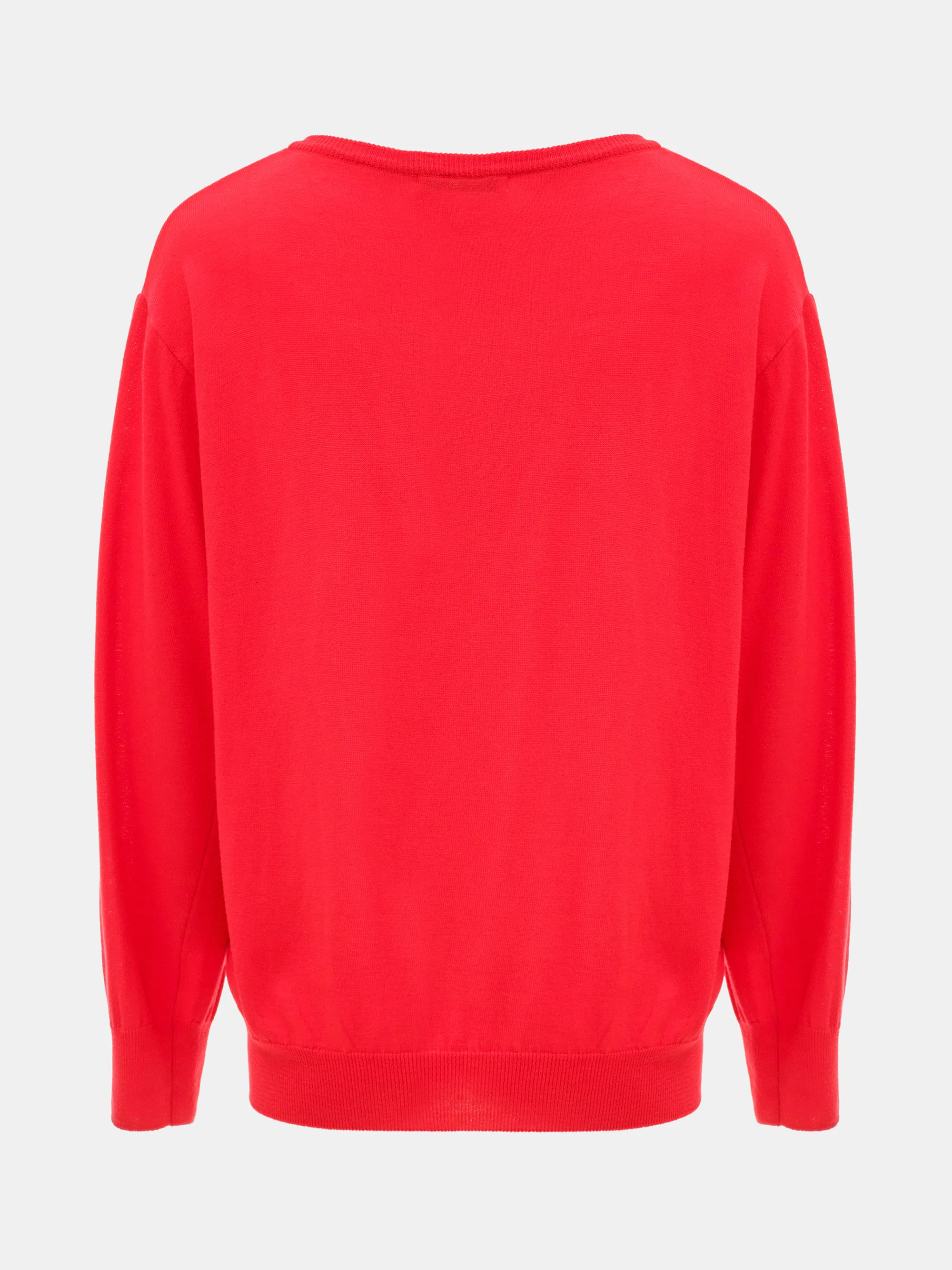 Deep V-Neck Knit, Red - Image 5