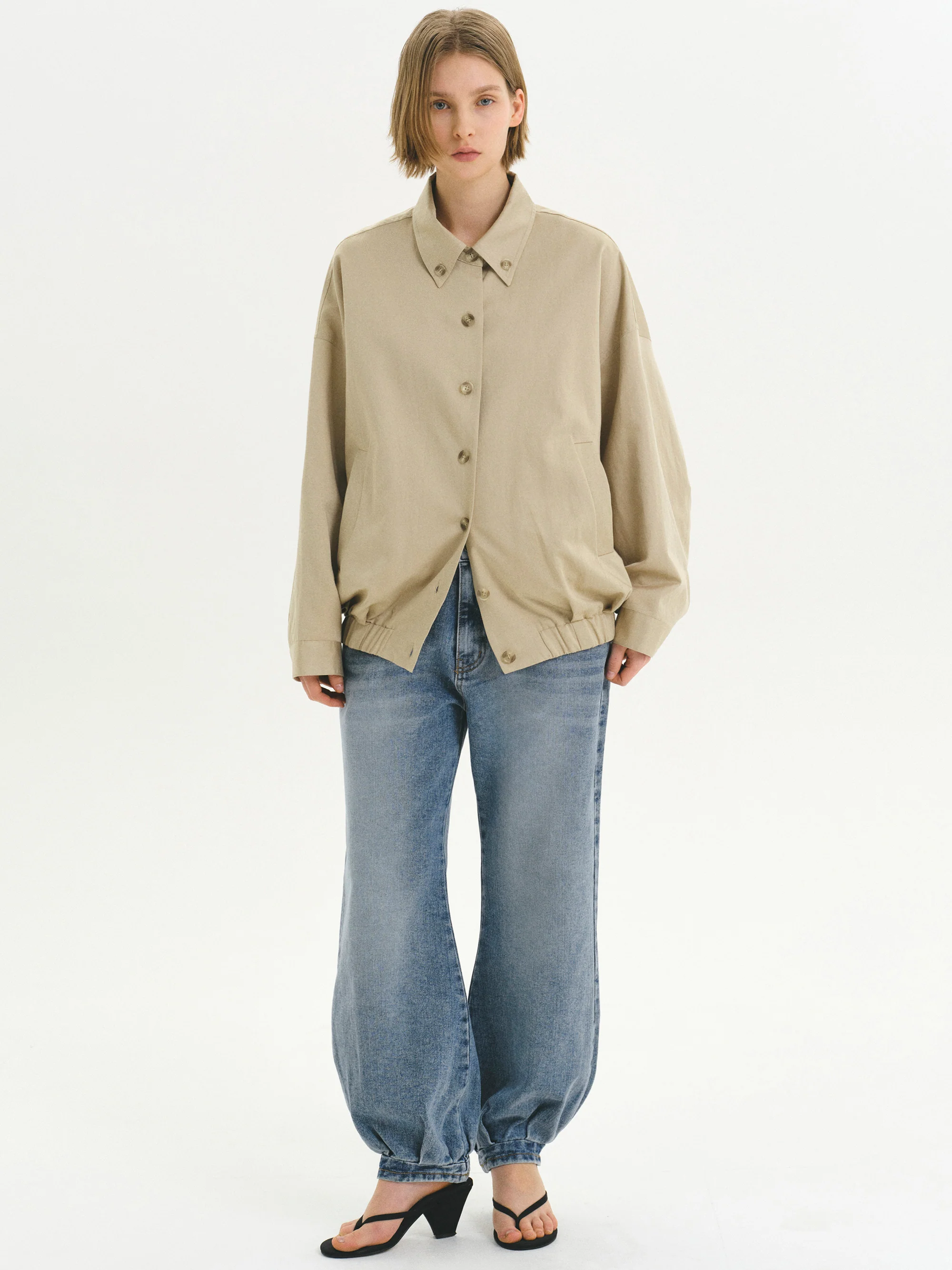 Denim Balloon Pants, Light Blue - Image 3