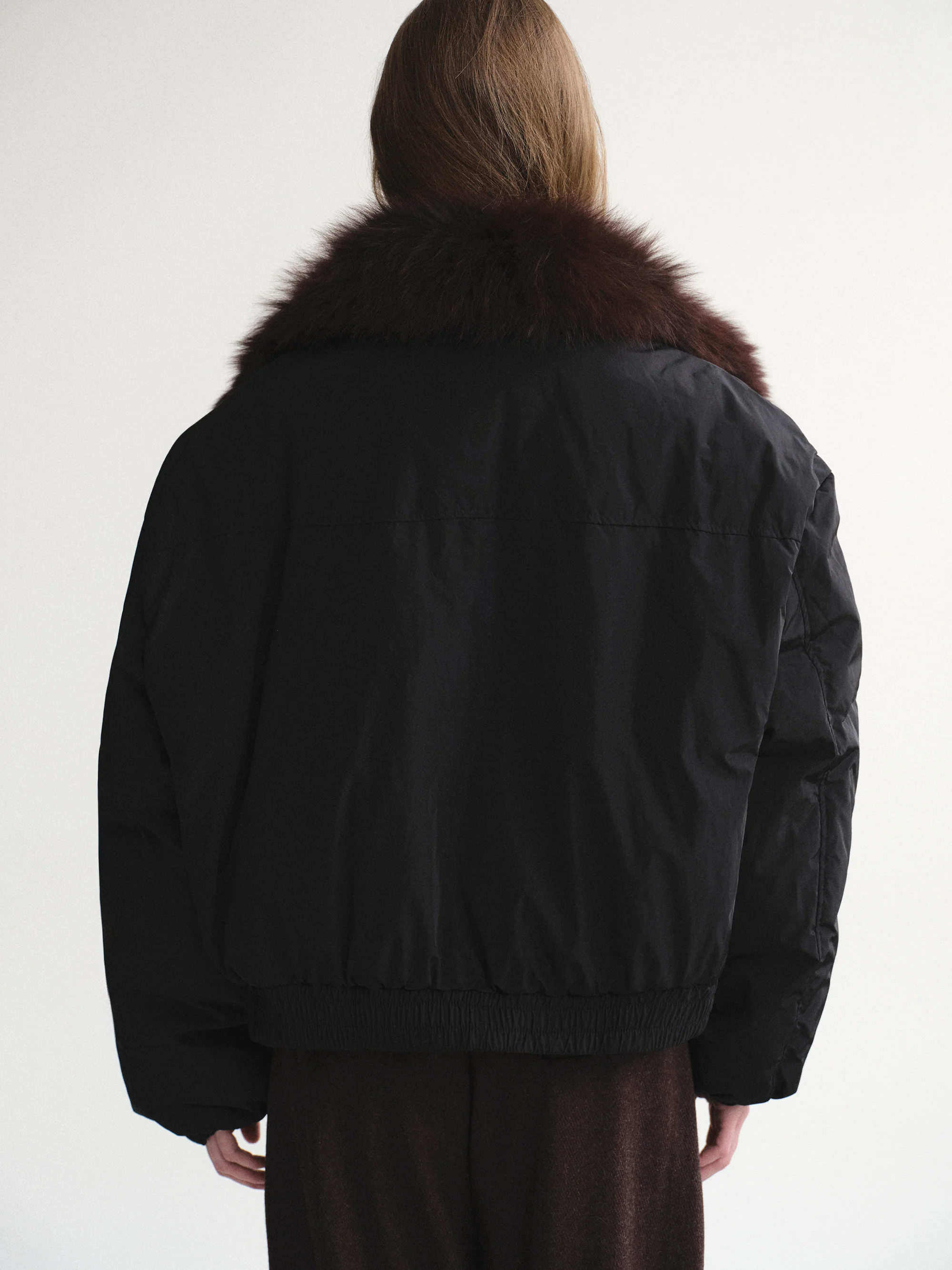 Dolla Fur Collar Down Jacket, Black - Image 6