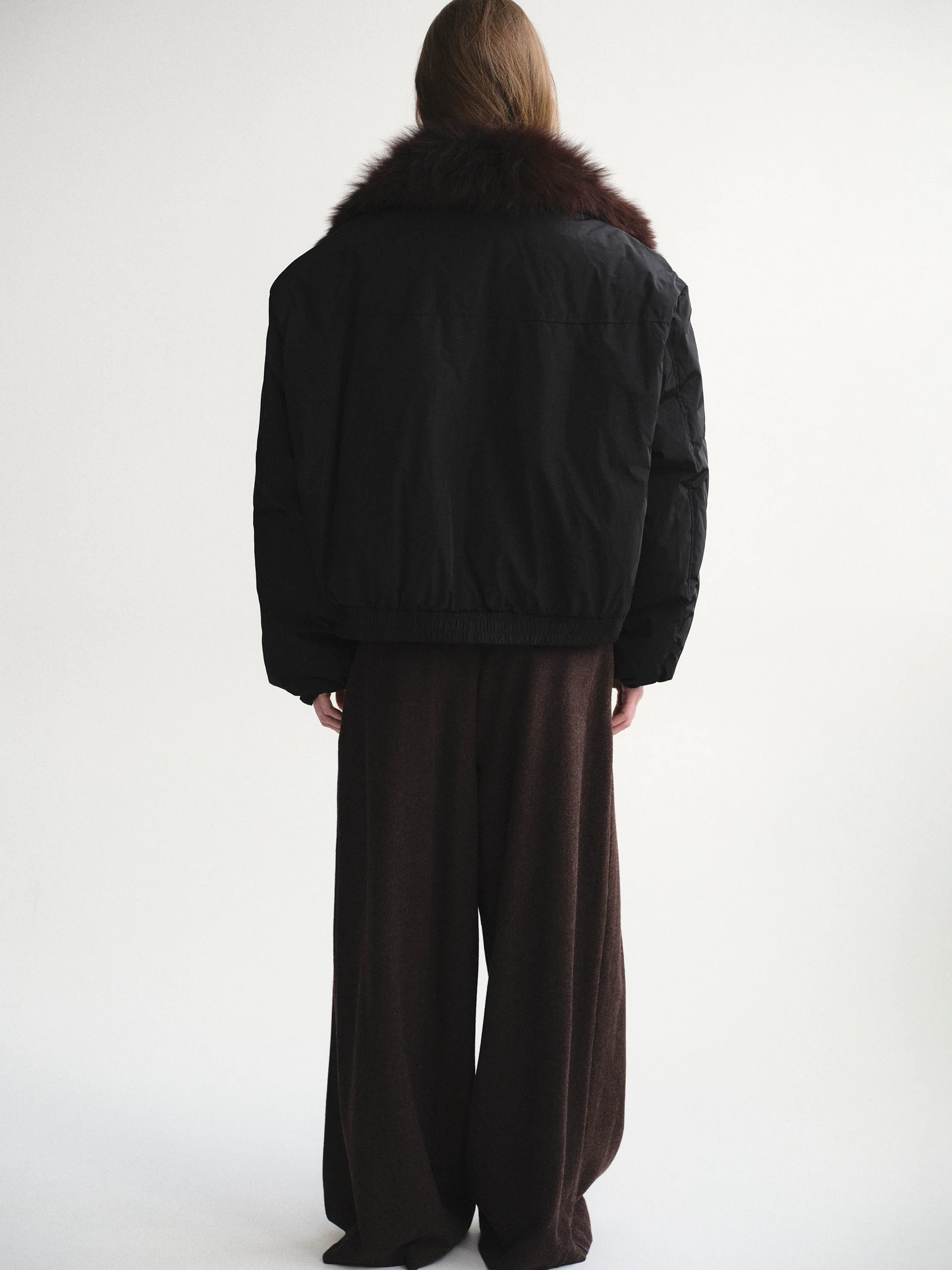 Dolla Fur Collar Down Jacket, Black - Image 7
