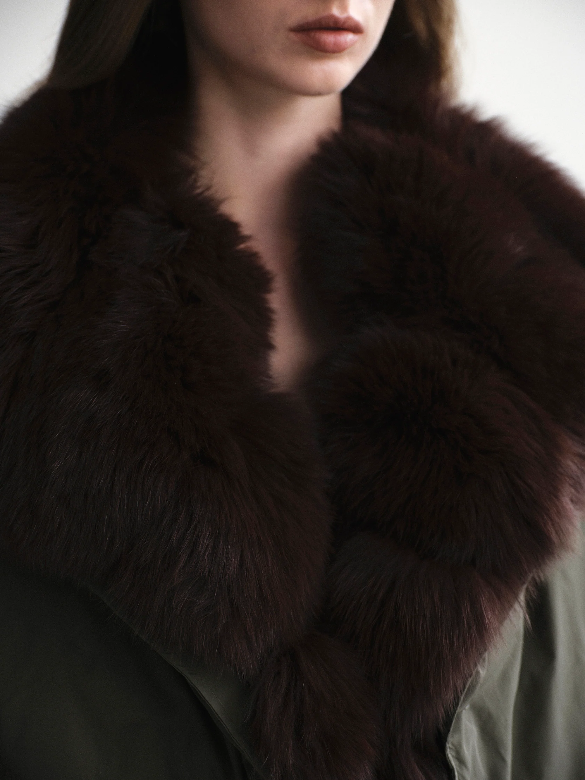 Dolla Fur Collar Down Jacket, Khaki - Image 4