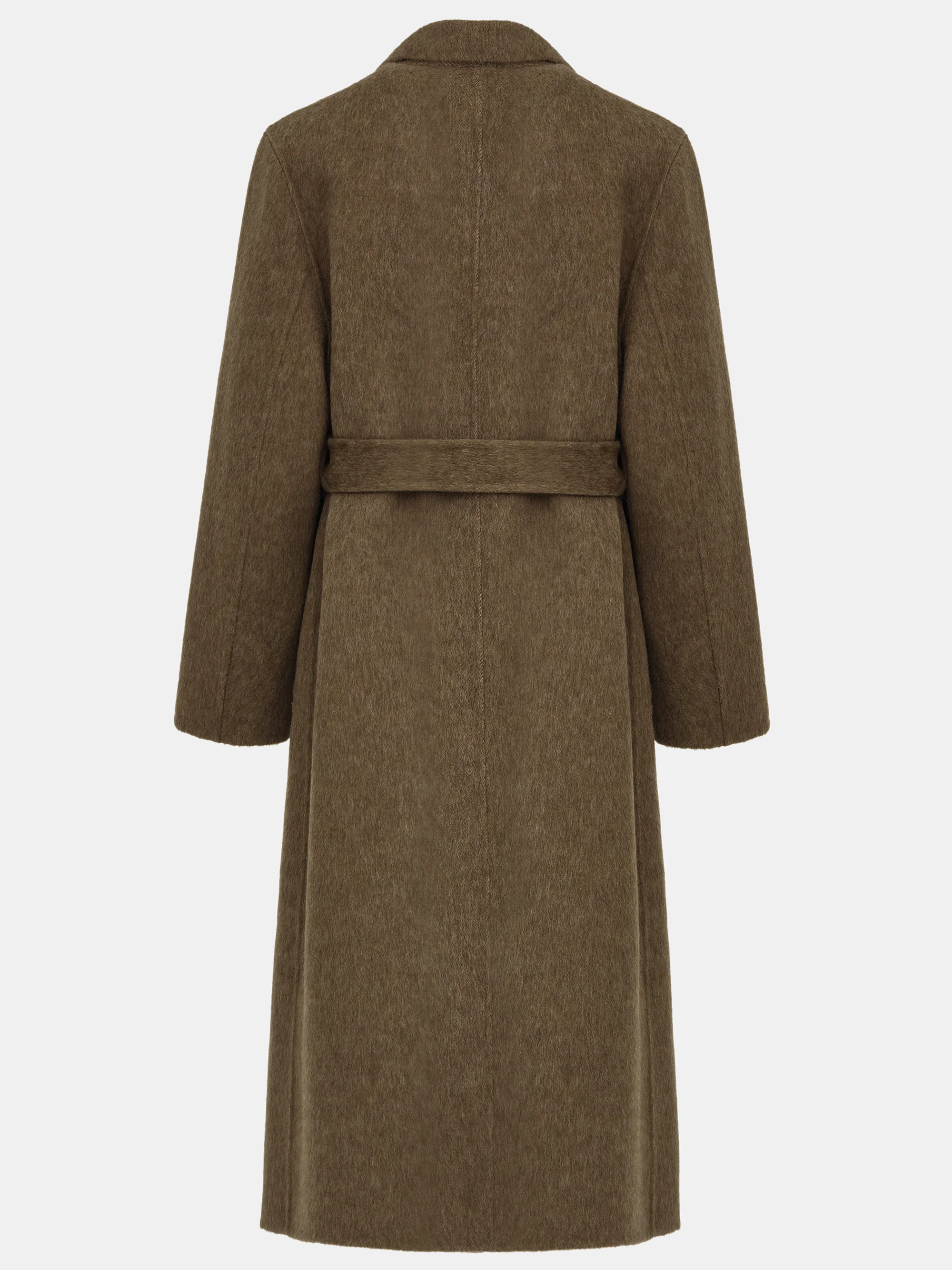 Double Lapel Scarf Coat, Brown - Image 6