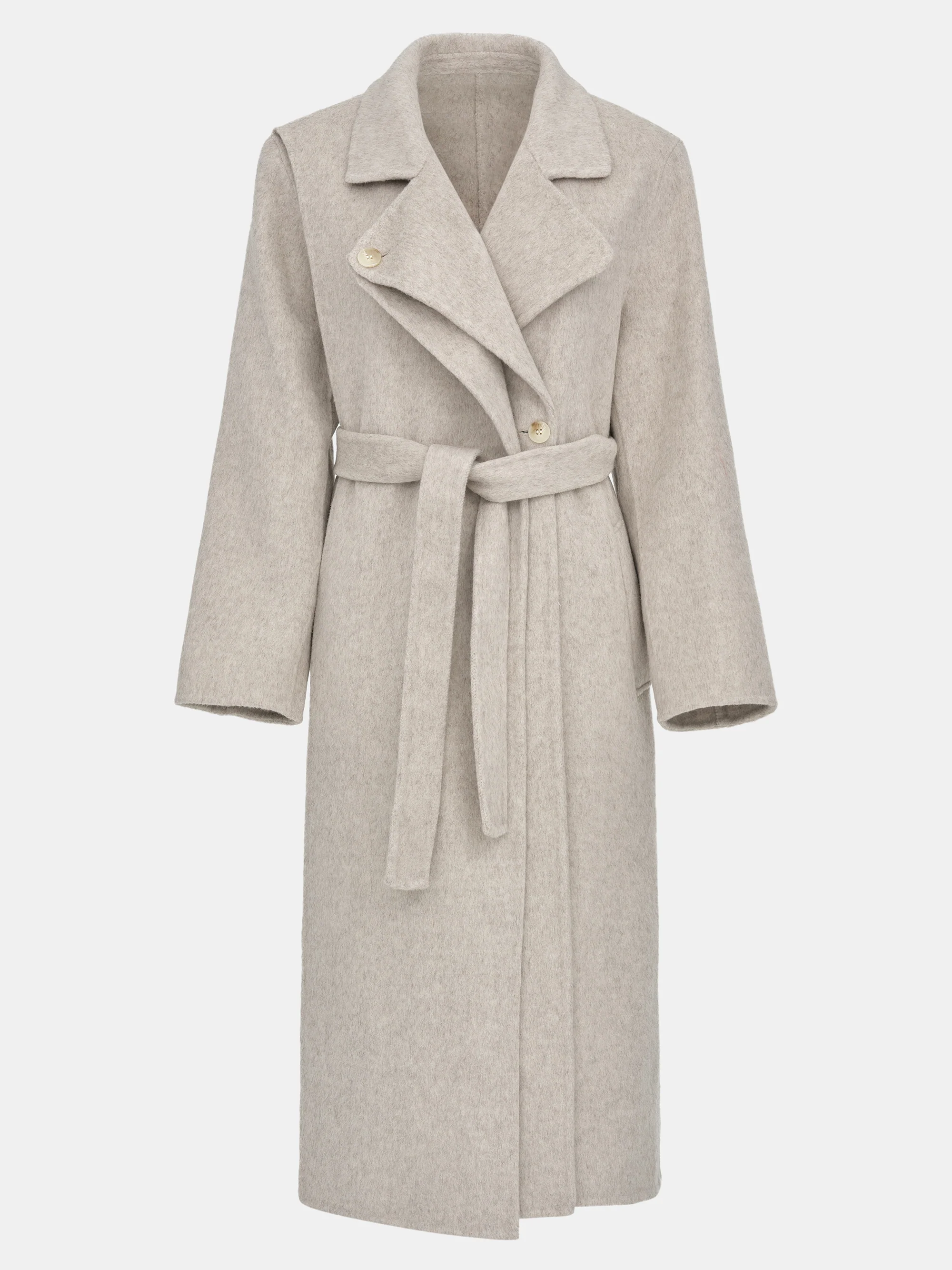 Double Lapel Scarf Coat, Ivory - Image 5