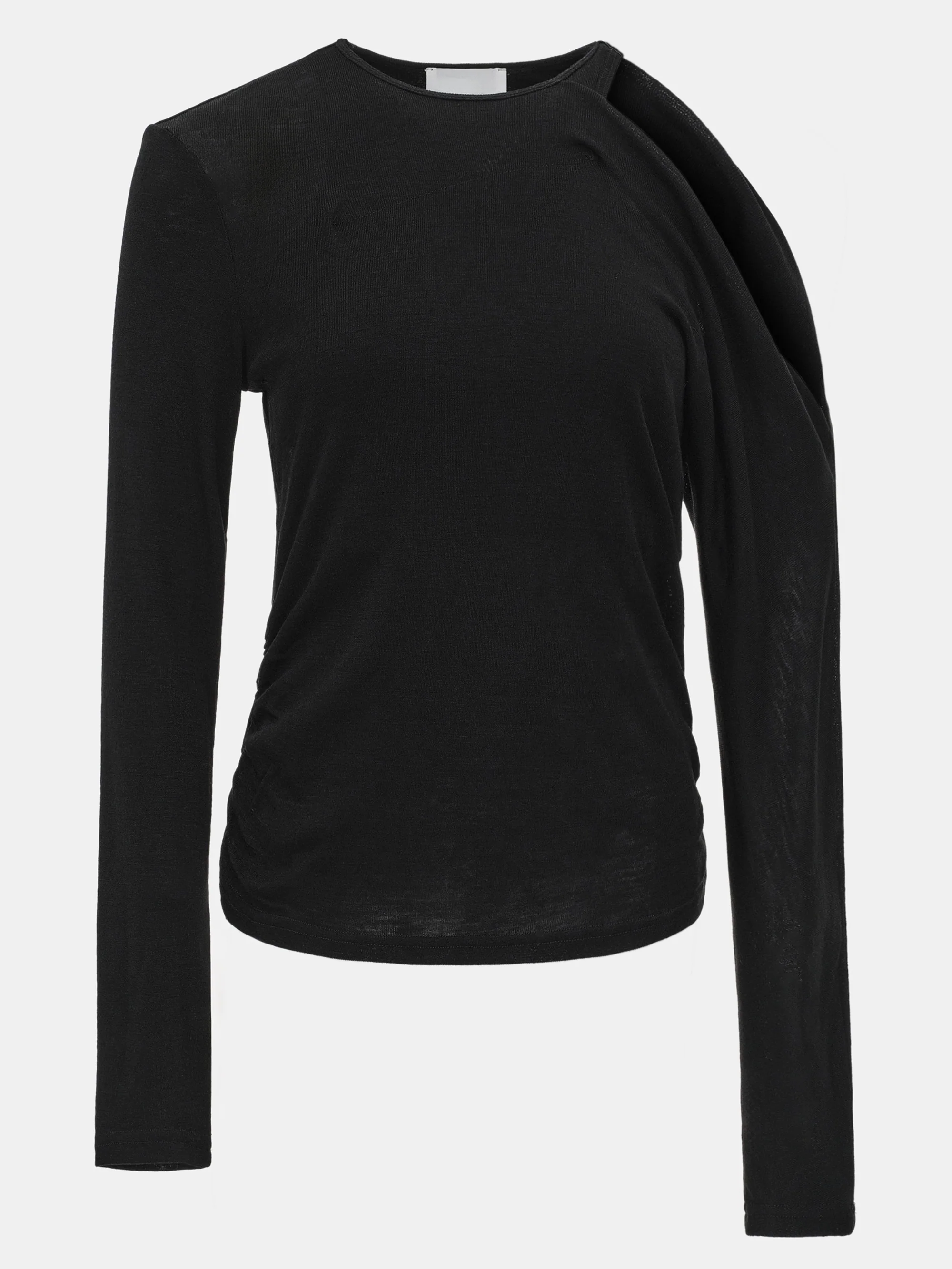 Double Layered Semi-Sheer Top, Black - Image 5