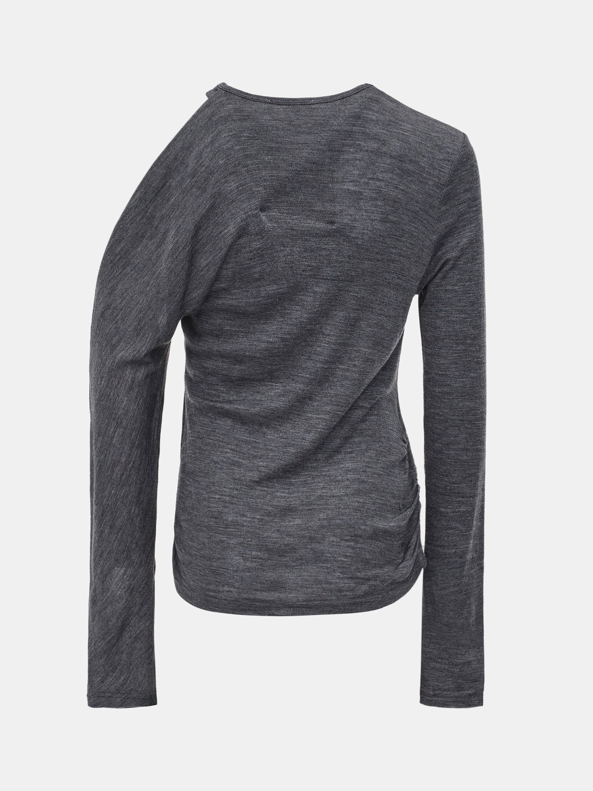 Double Layered Semi-Sheer Top, Charcoal - Image 6