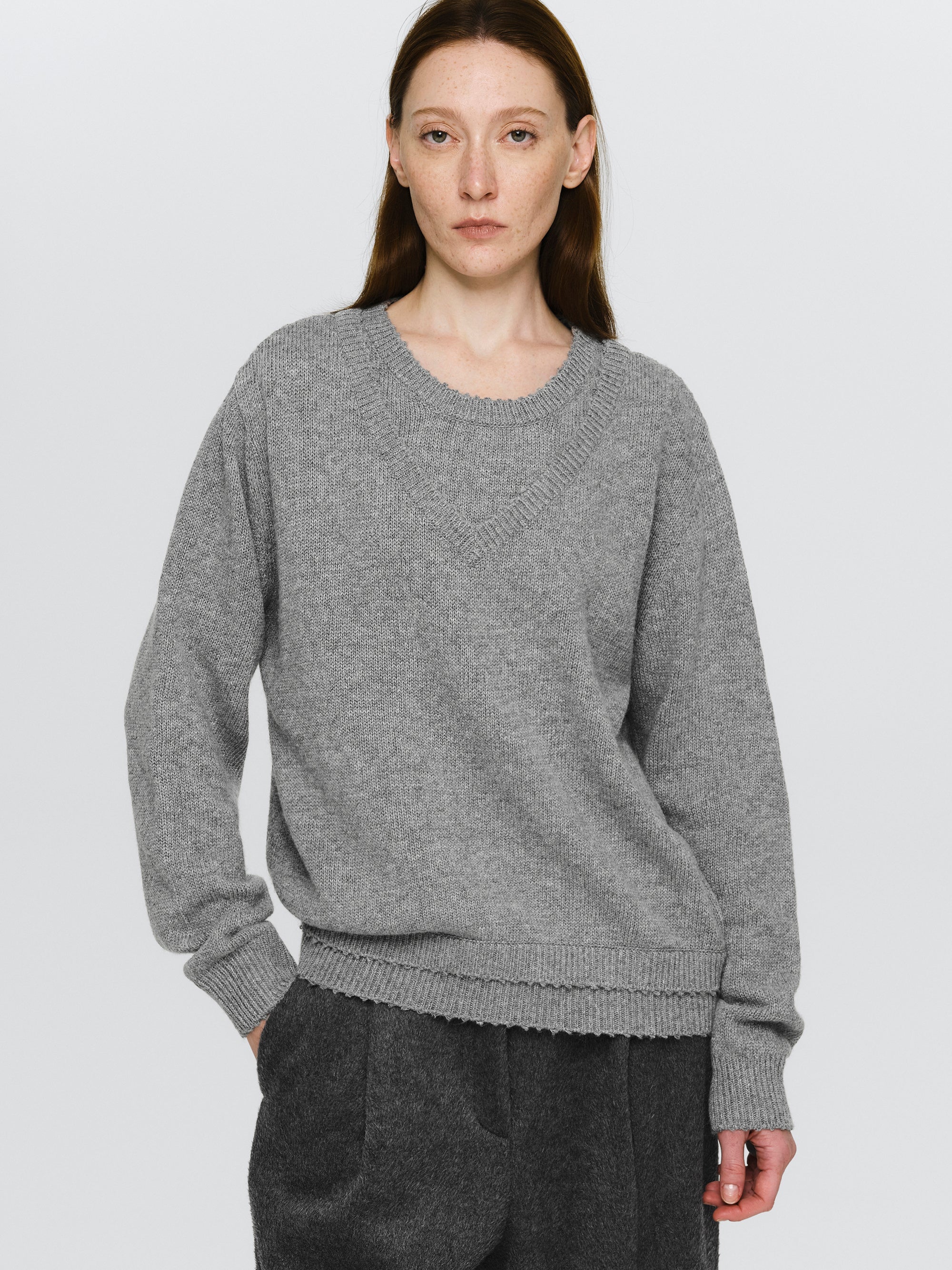 Double Layered Sweater, Grey