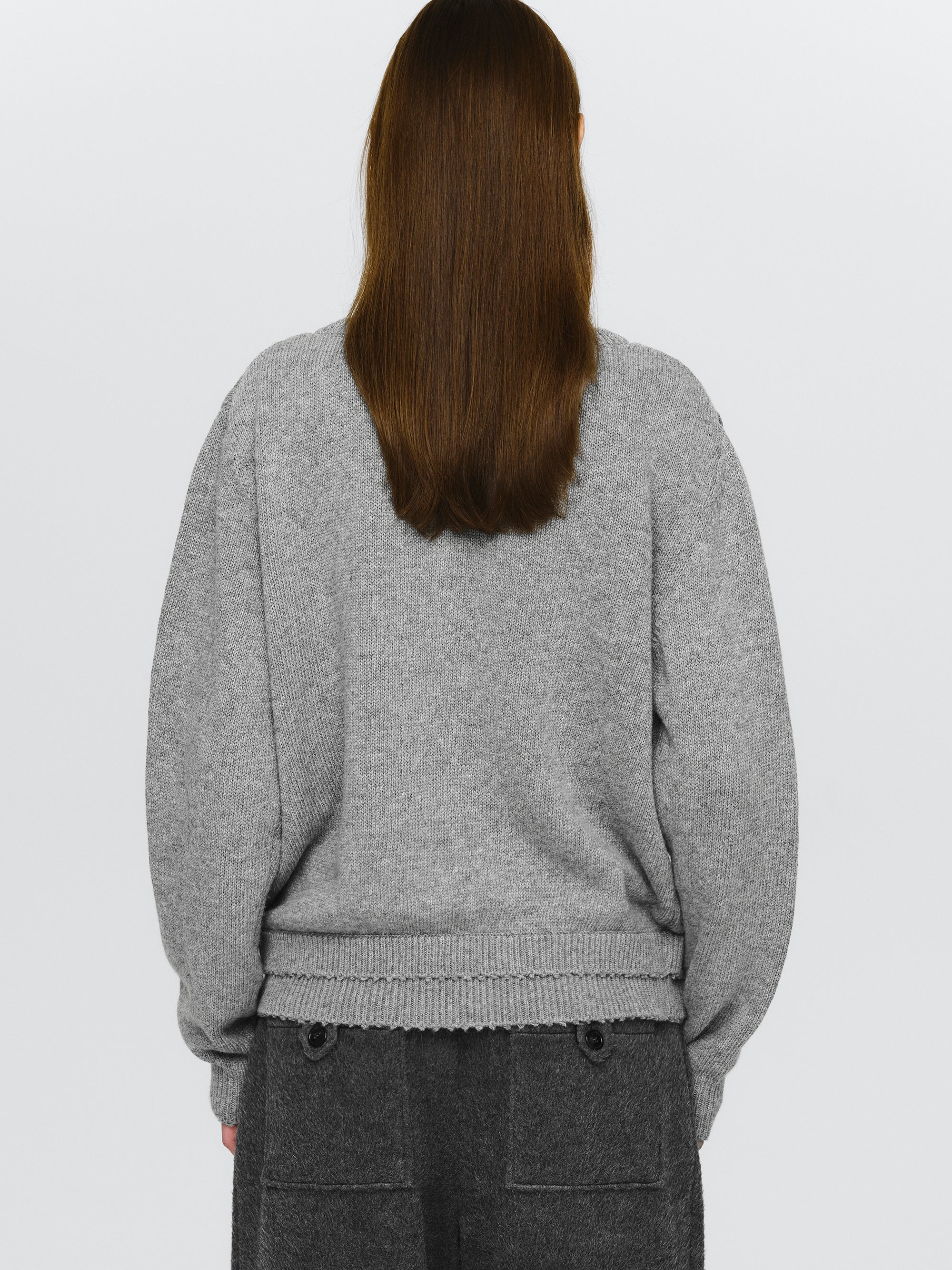 Double Layered Sweater, Grey - Image 4