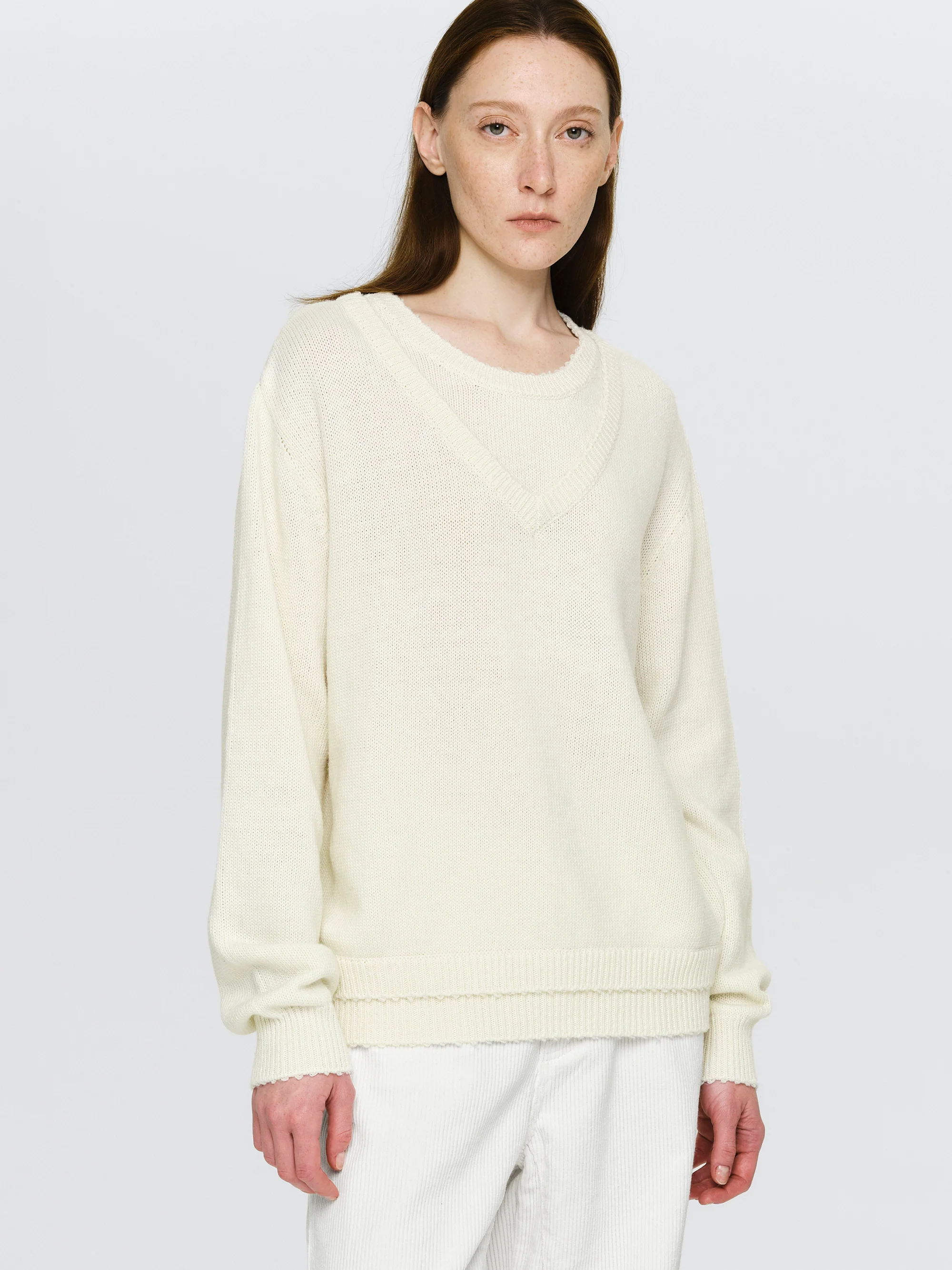 Double Layered Sweater, Ivory