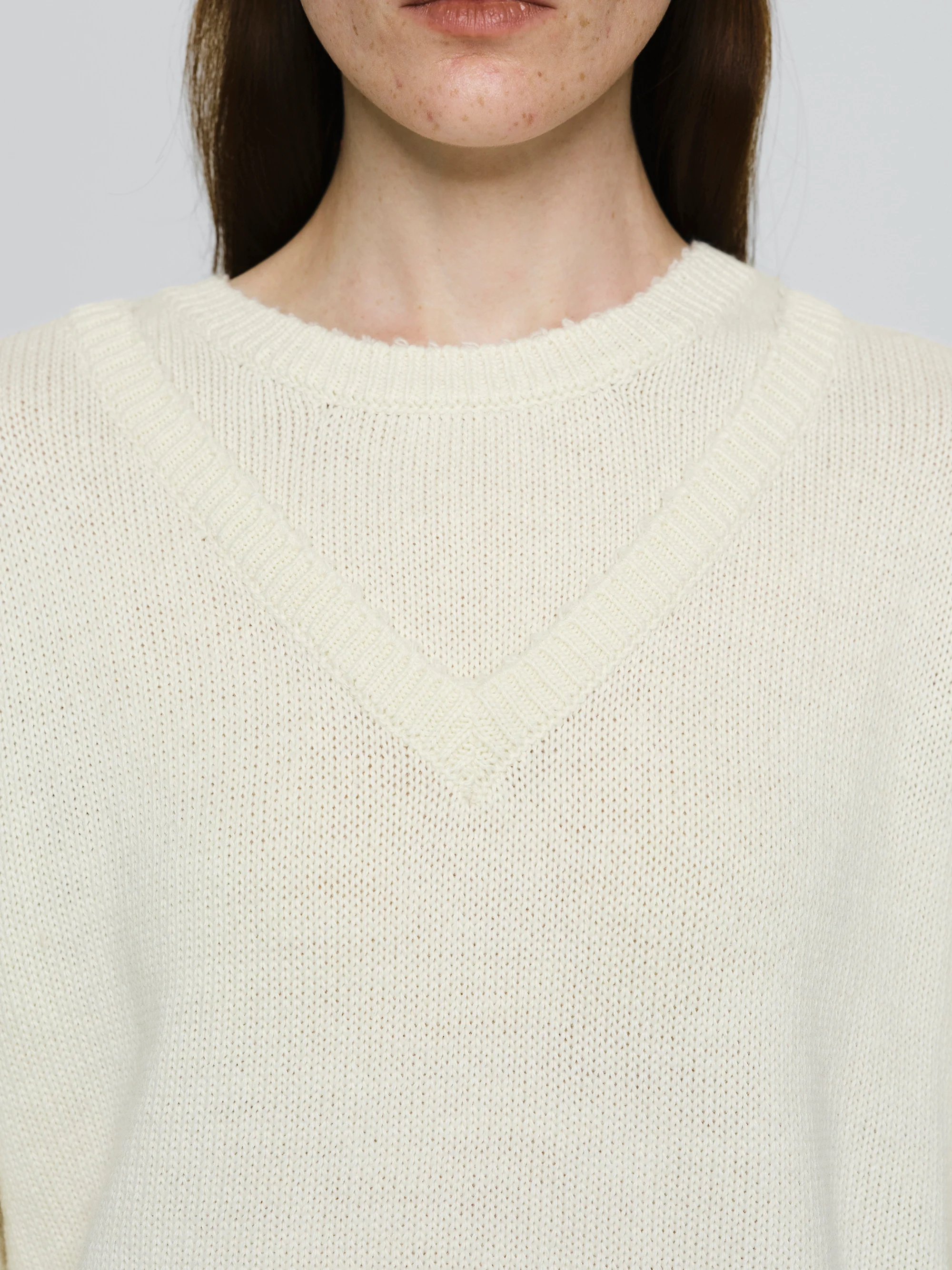 Double Layered Sweater, Ivory - Image 2