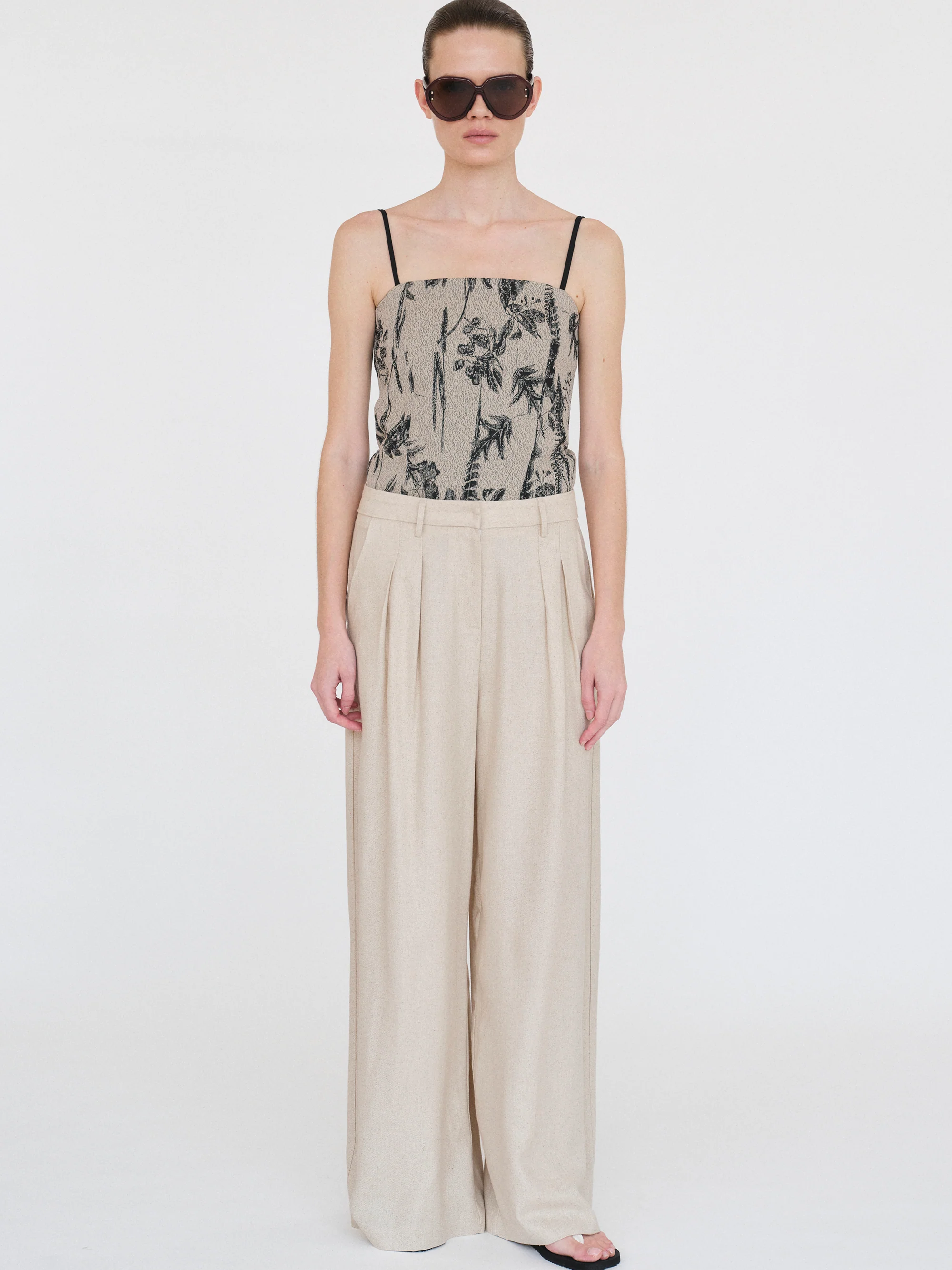 Double-Pleat Trousers, Sandstone - Image 2