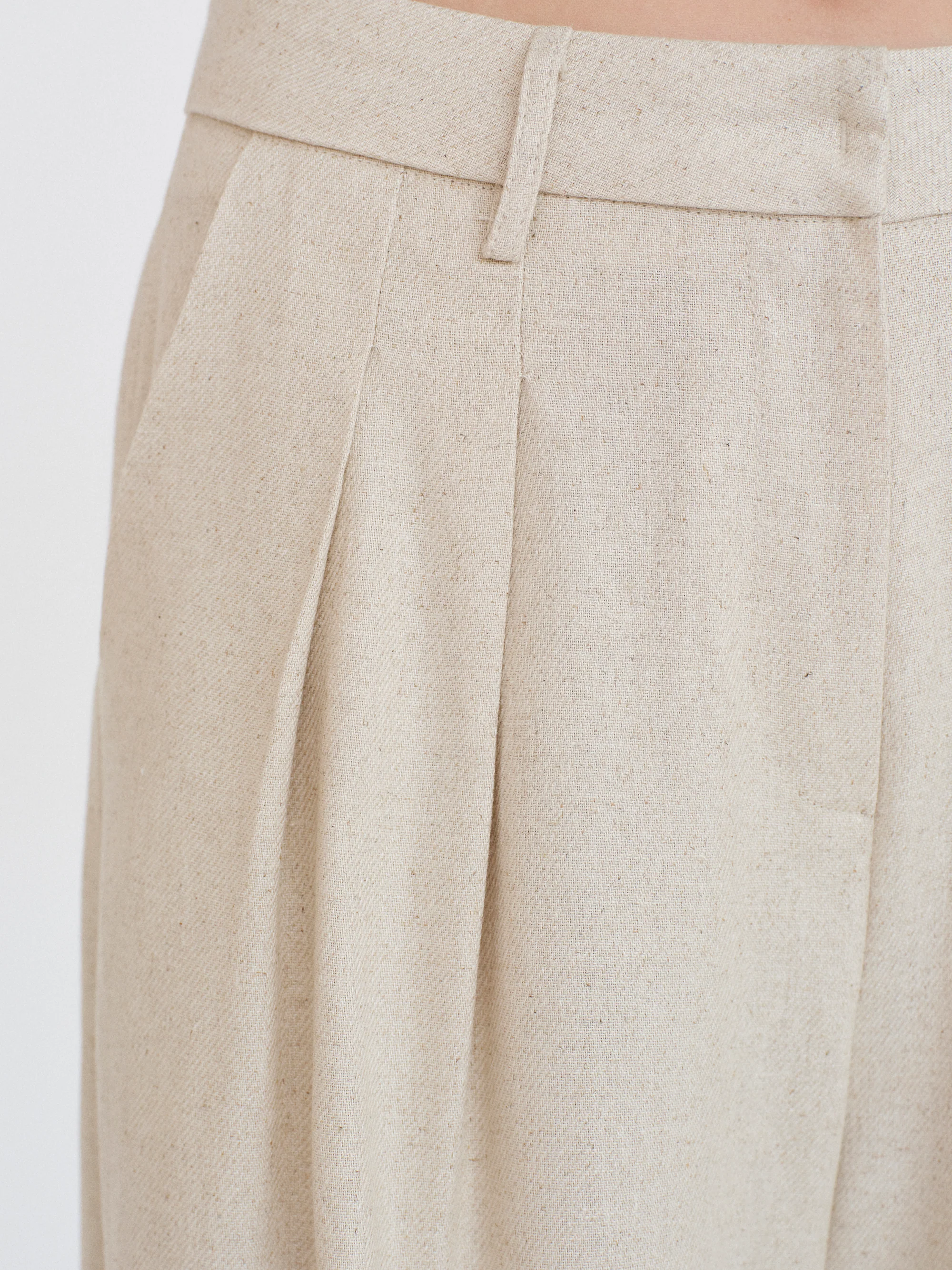Double-Pleat Trousers, Sandstone - Image 3