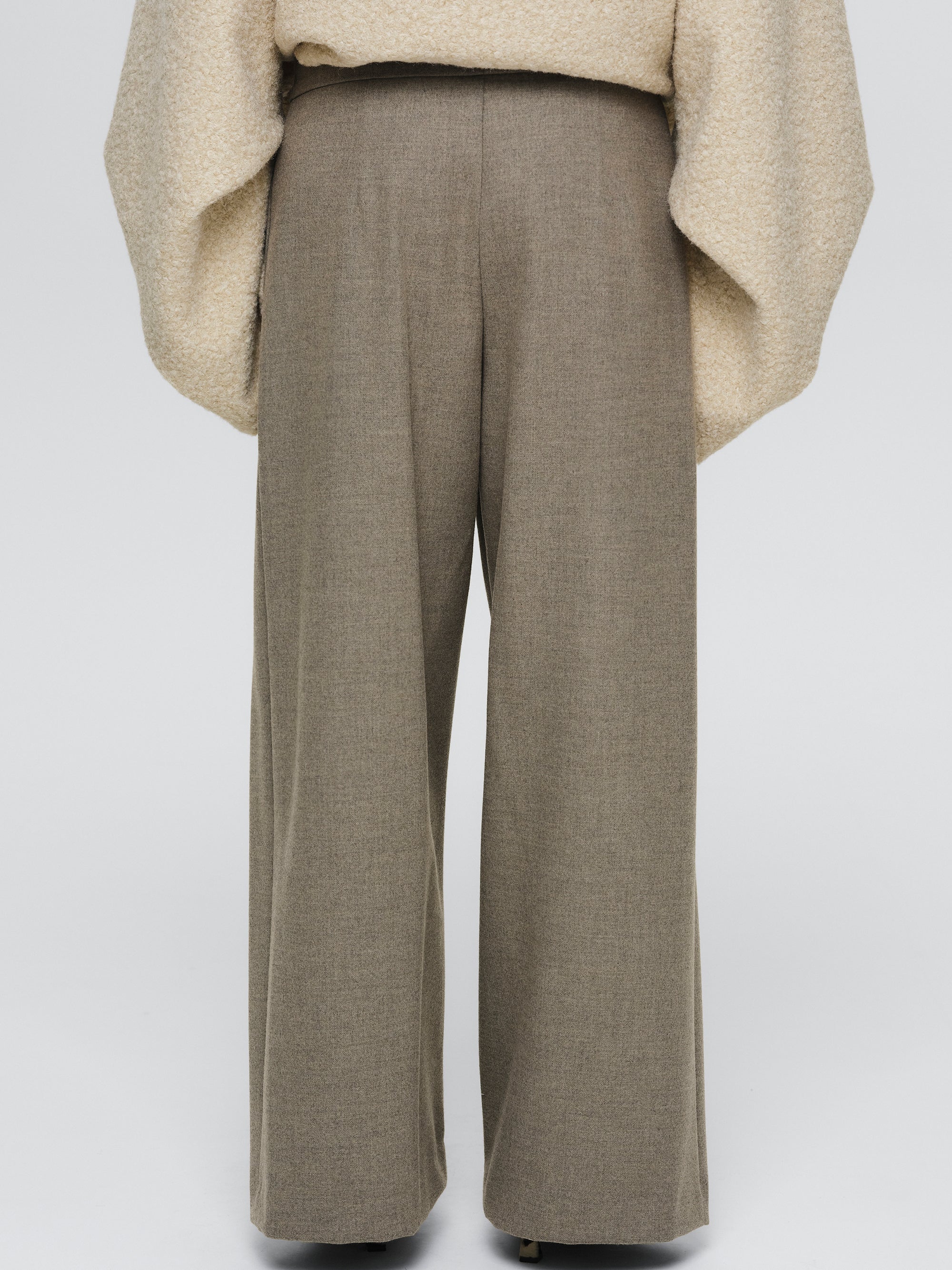 Double Pleated Trousers, Khaki - Image 4