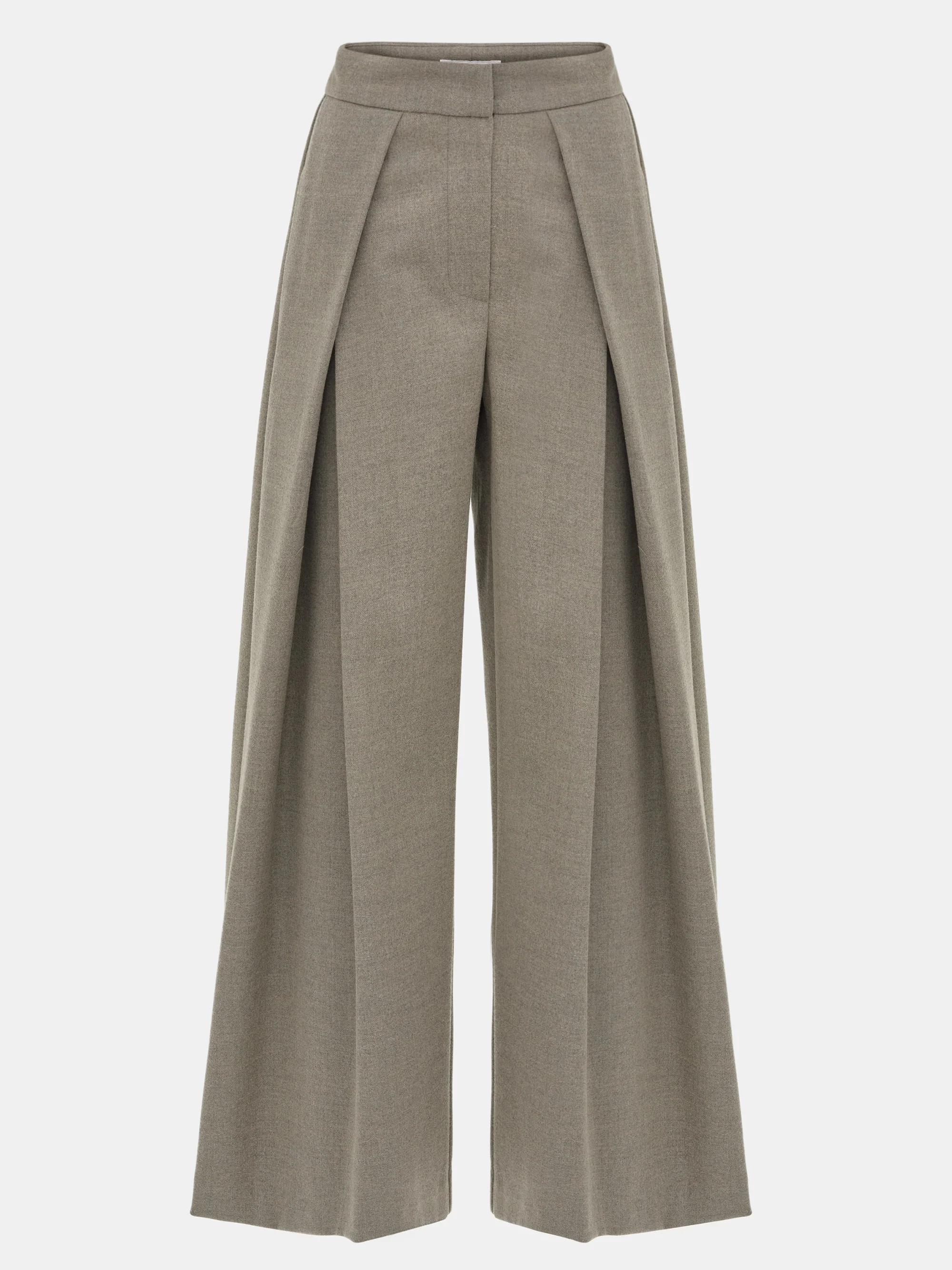 Double Pleated Trousers, Khaki - Image 5
