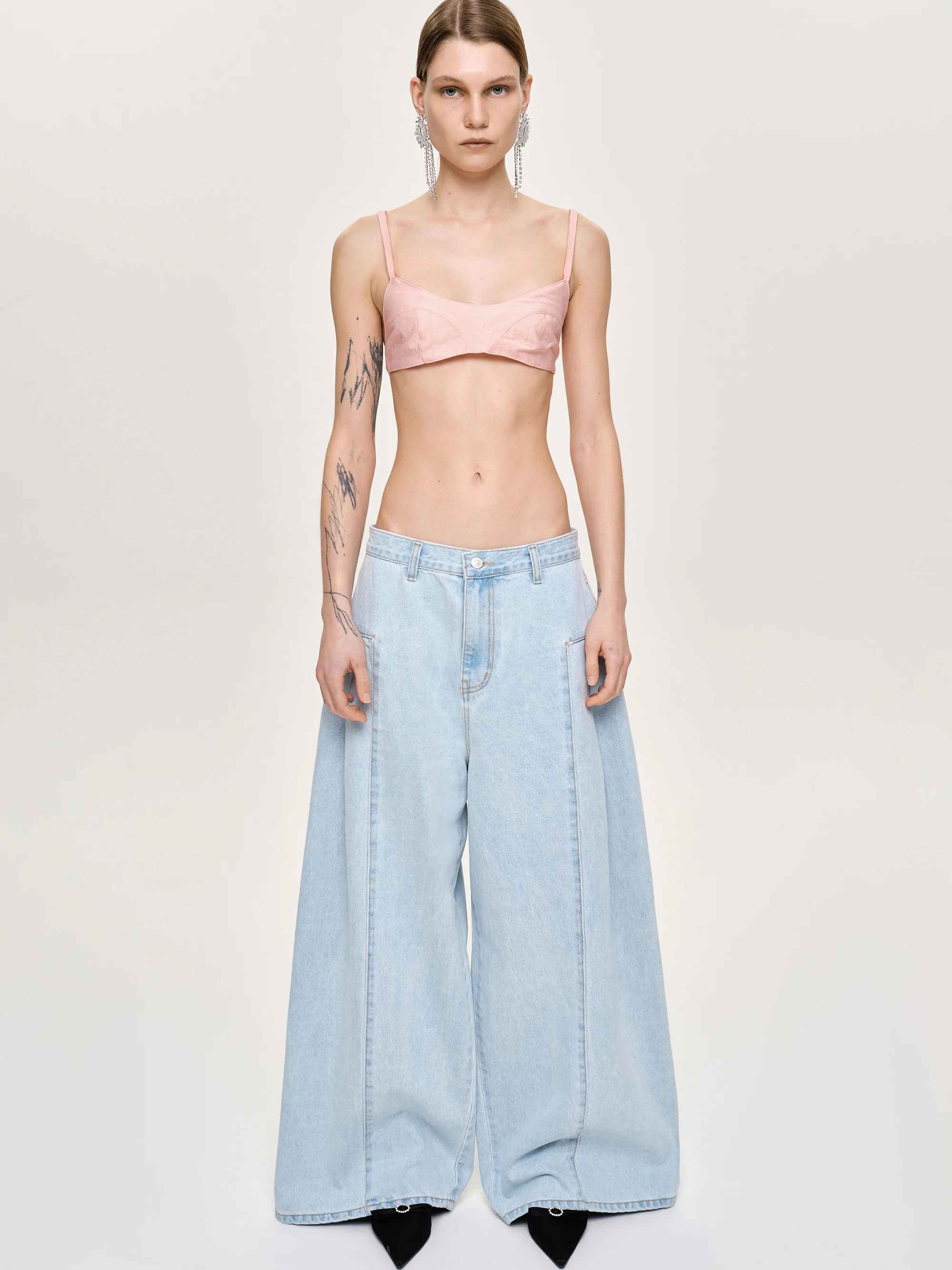 Double Side Oversized Jeans, Light Blue - Image 3