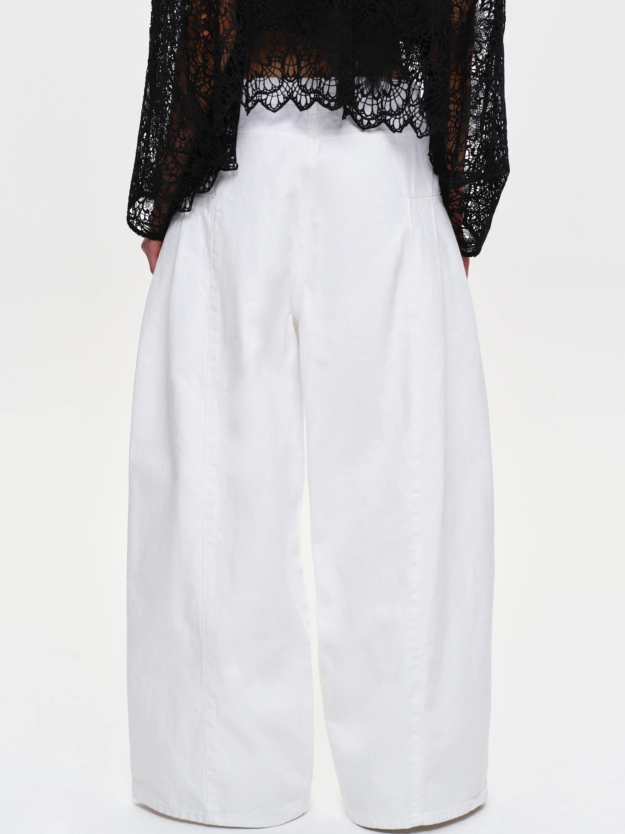 Double Side Oversized Jeans, White - Image 6
