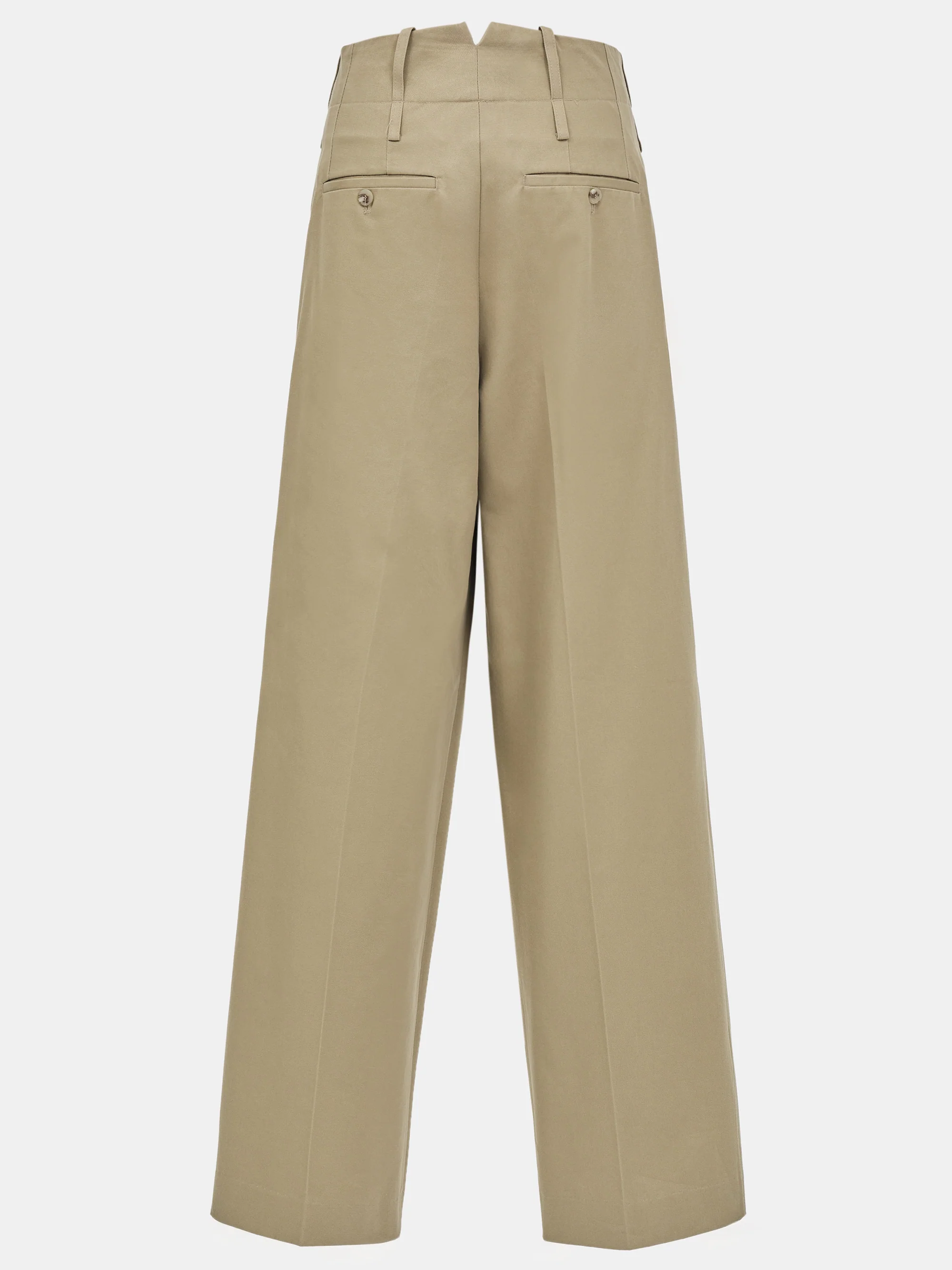 Double Waistband Chino Trousers, Beige - Image 5