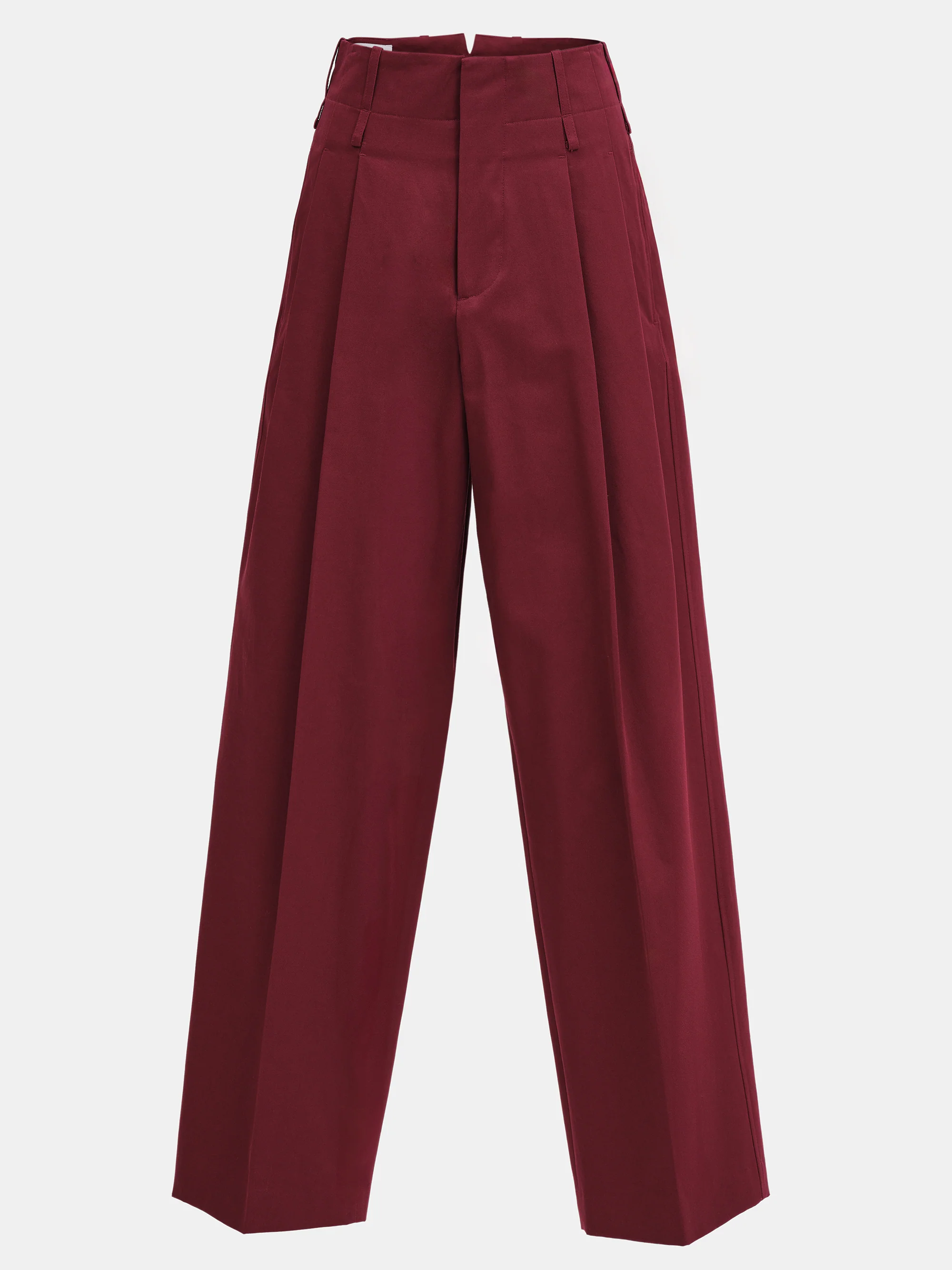 Double Waistband Chino Trousers, Burgundy - Image 5