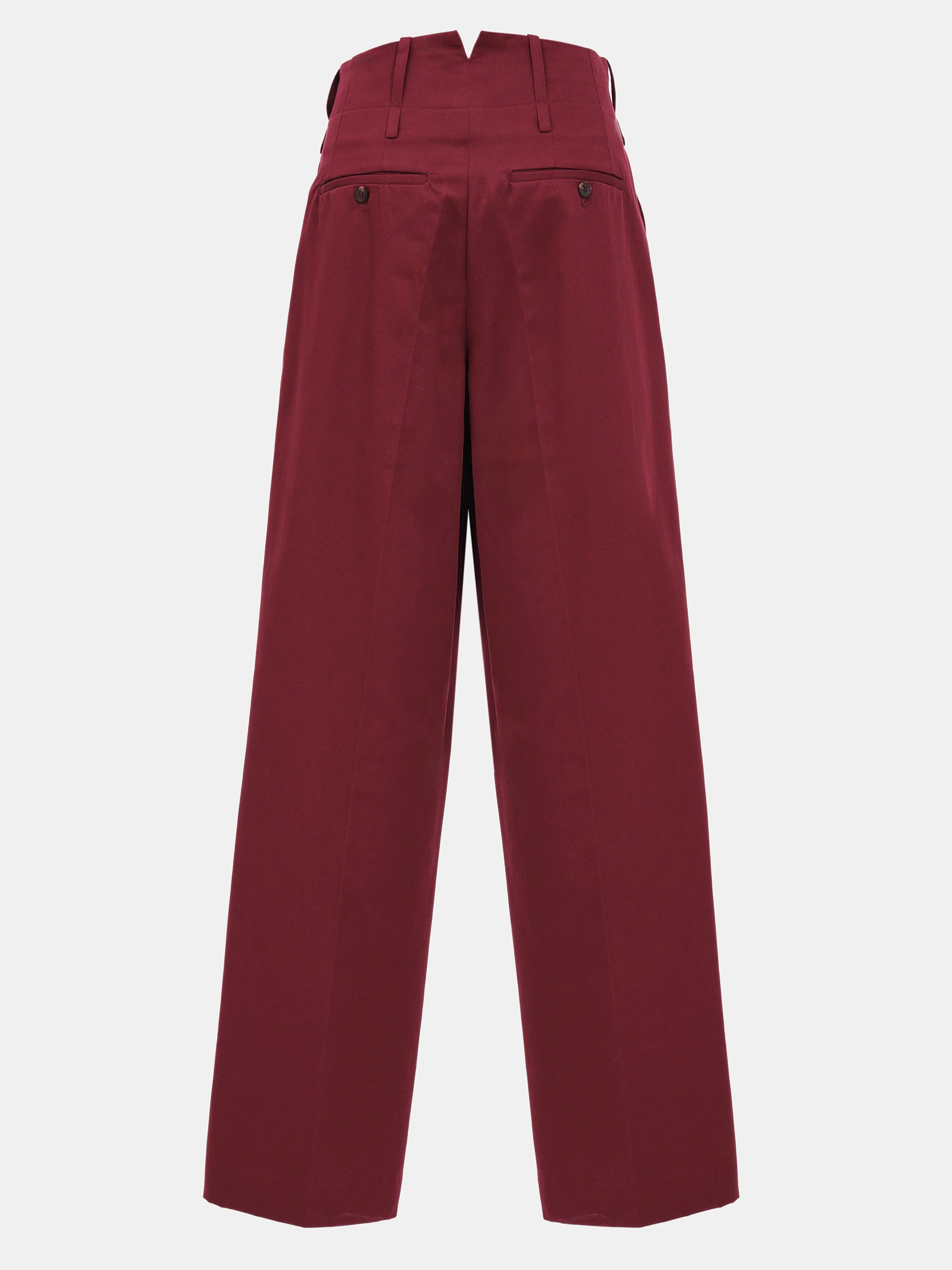 Double Waistband Chino Trousers, Burgundy - Image 6