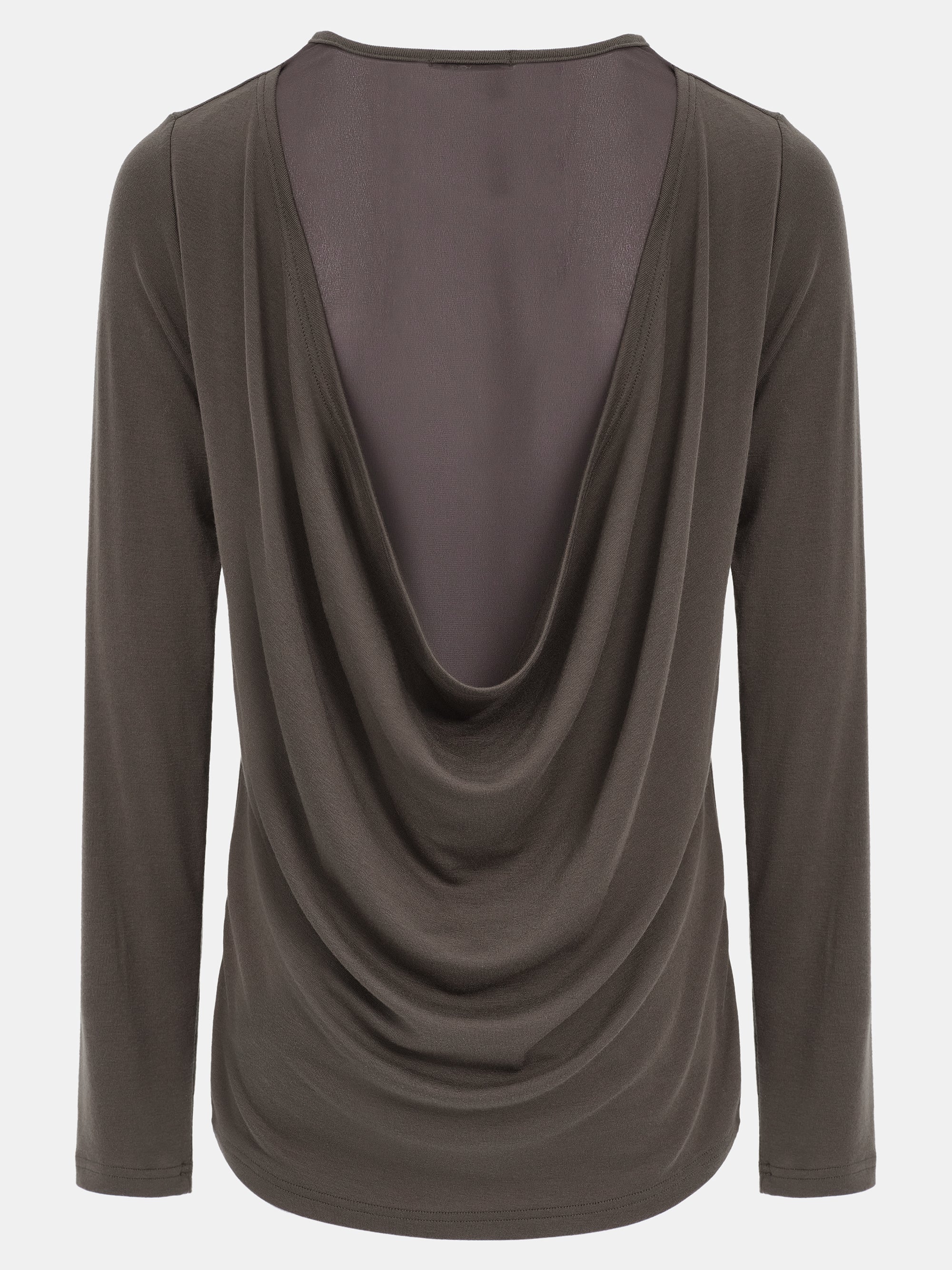 Drape-Back Tee, Chocolate - Image 5
