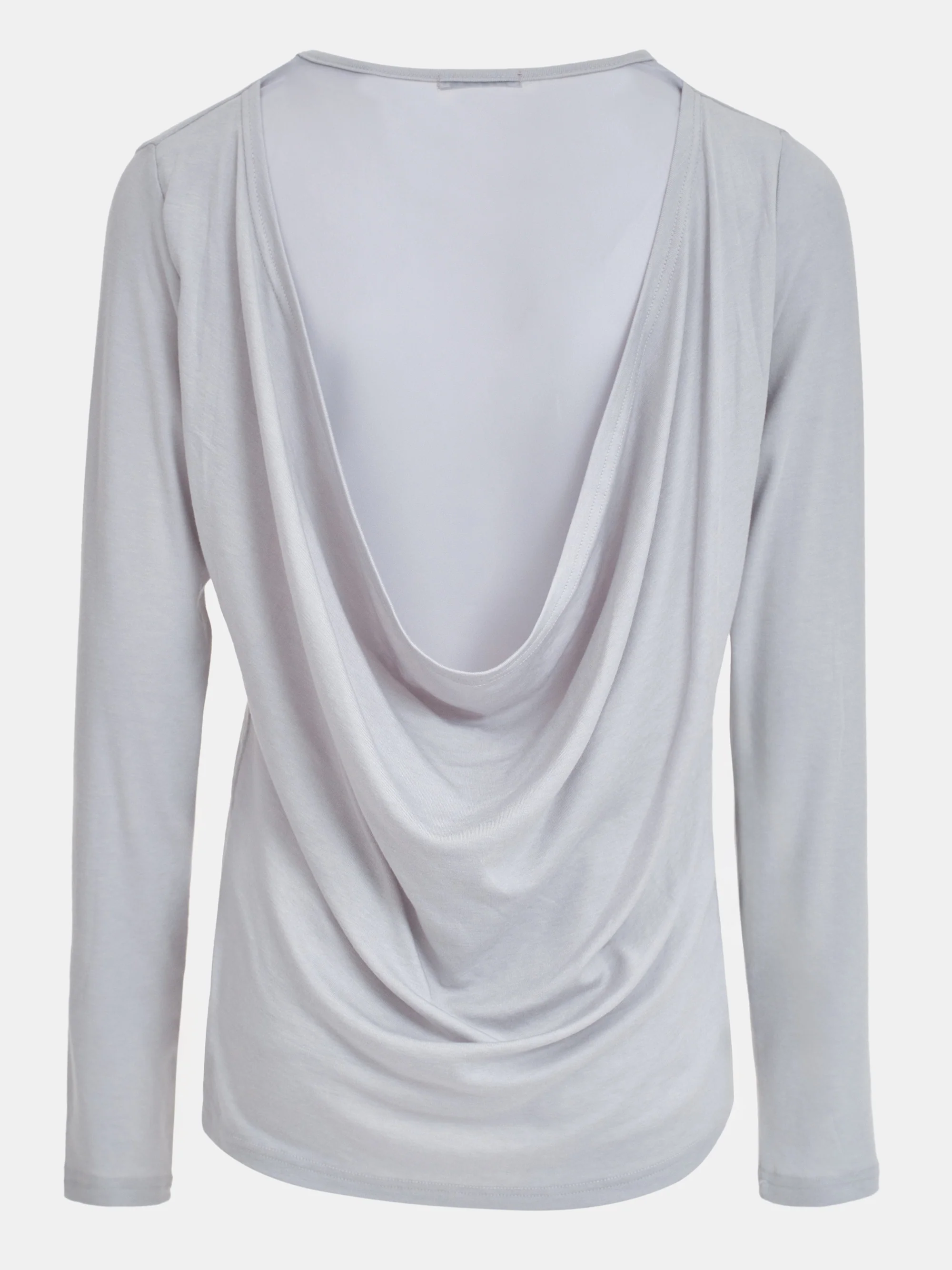 Drape-Back Tee, Light Grey - Image 4