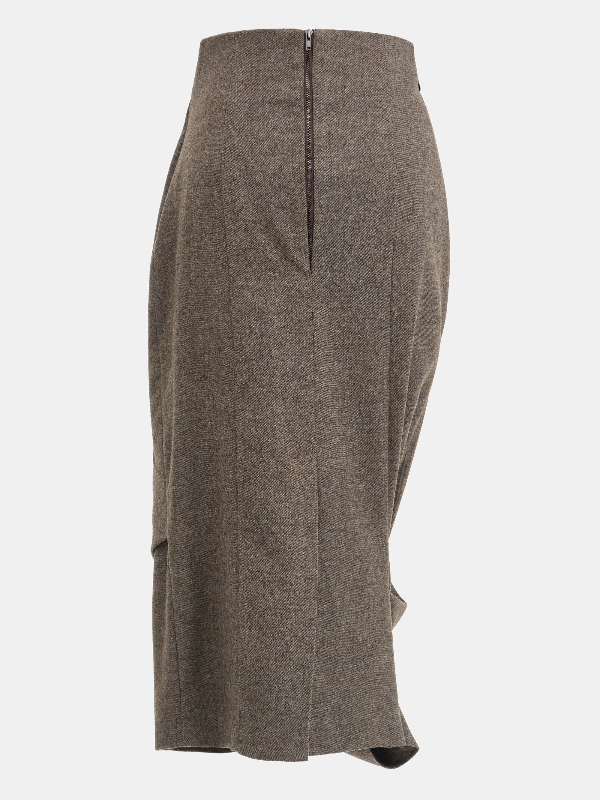 Draped Belted Skirt, Brown - Image 6