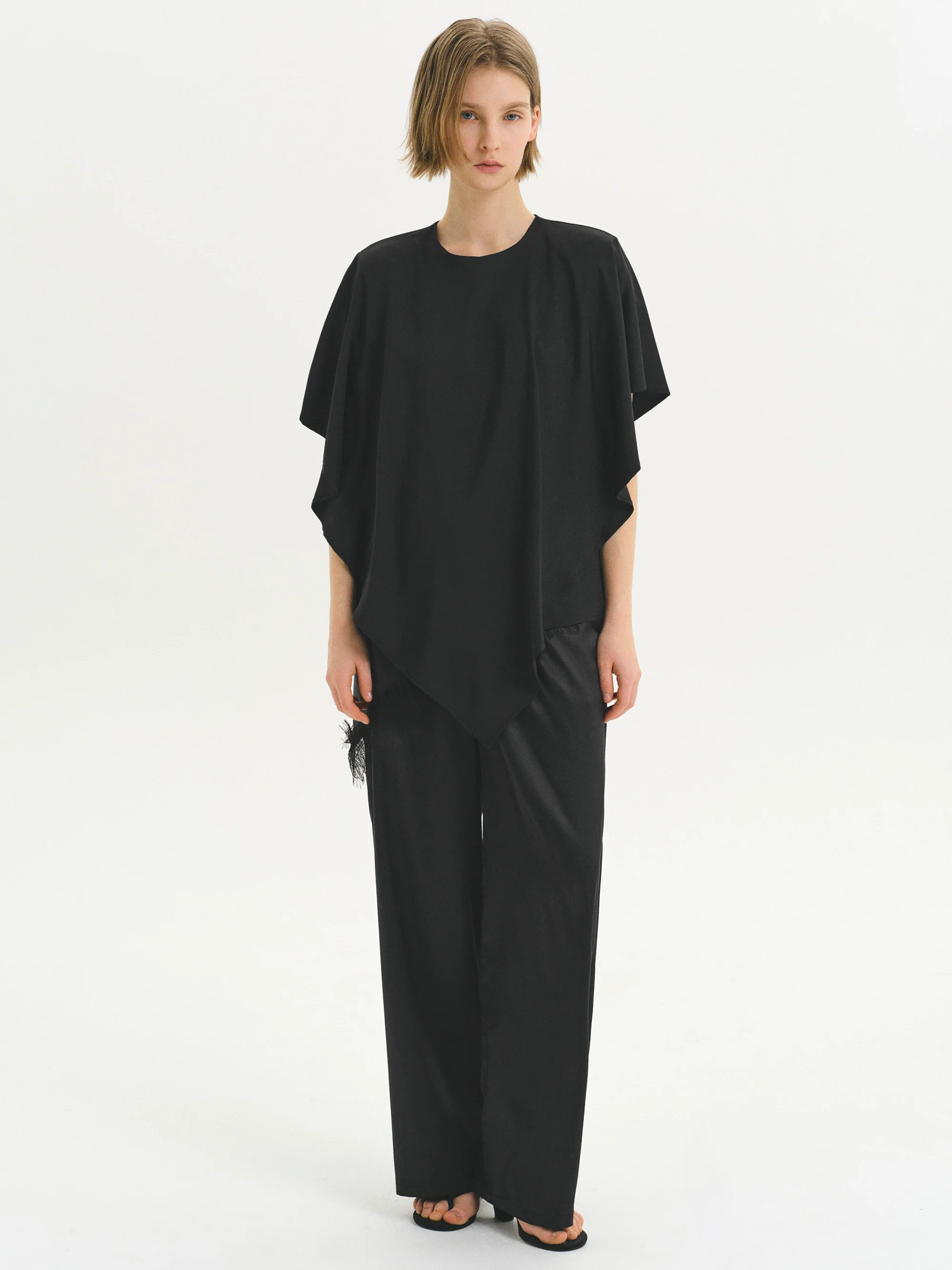 Draped Cape Top, Black - Image 4