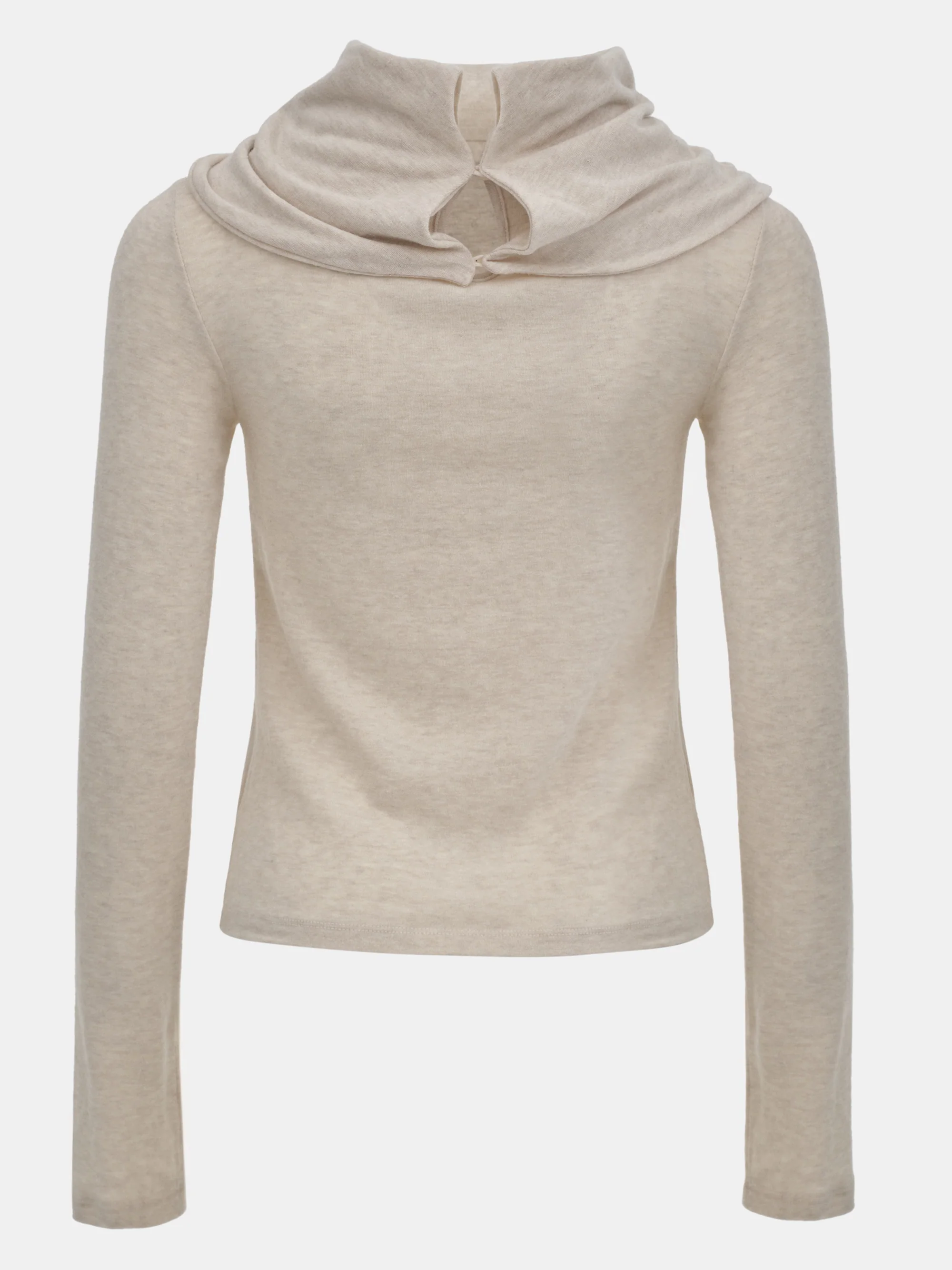 Draped High Neck Top, Ivory - Image 5