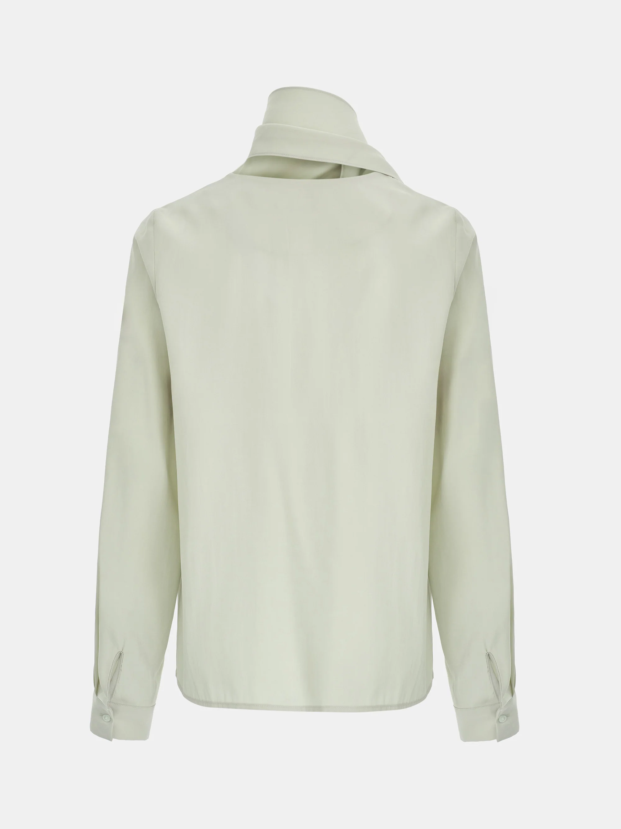 Draped Scarf Blouse, Beige - Image 6