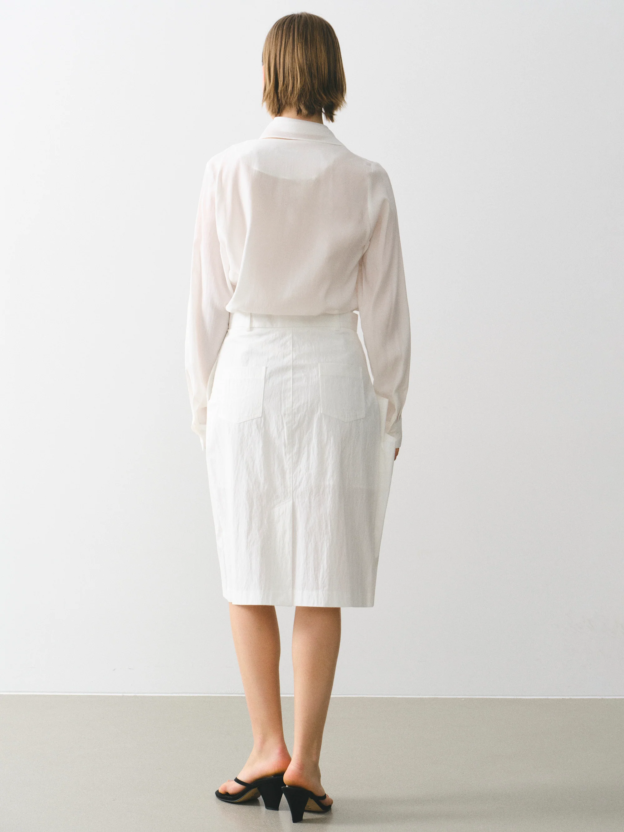Draped Scarf Blouse, Ivory - Image 4