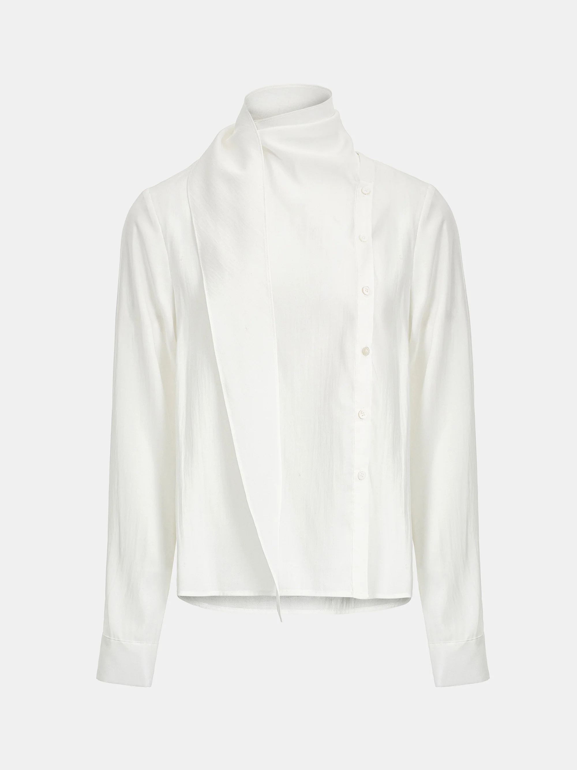 Draped Scarf Blouse, Ivory - Image 5