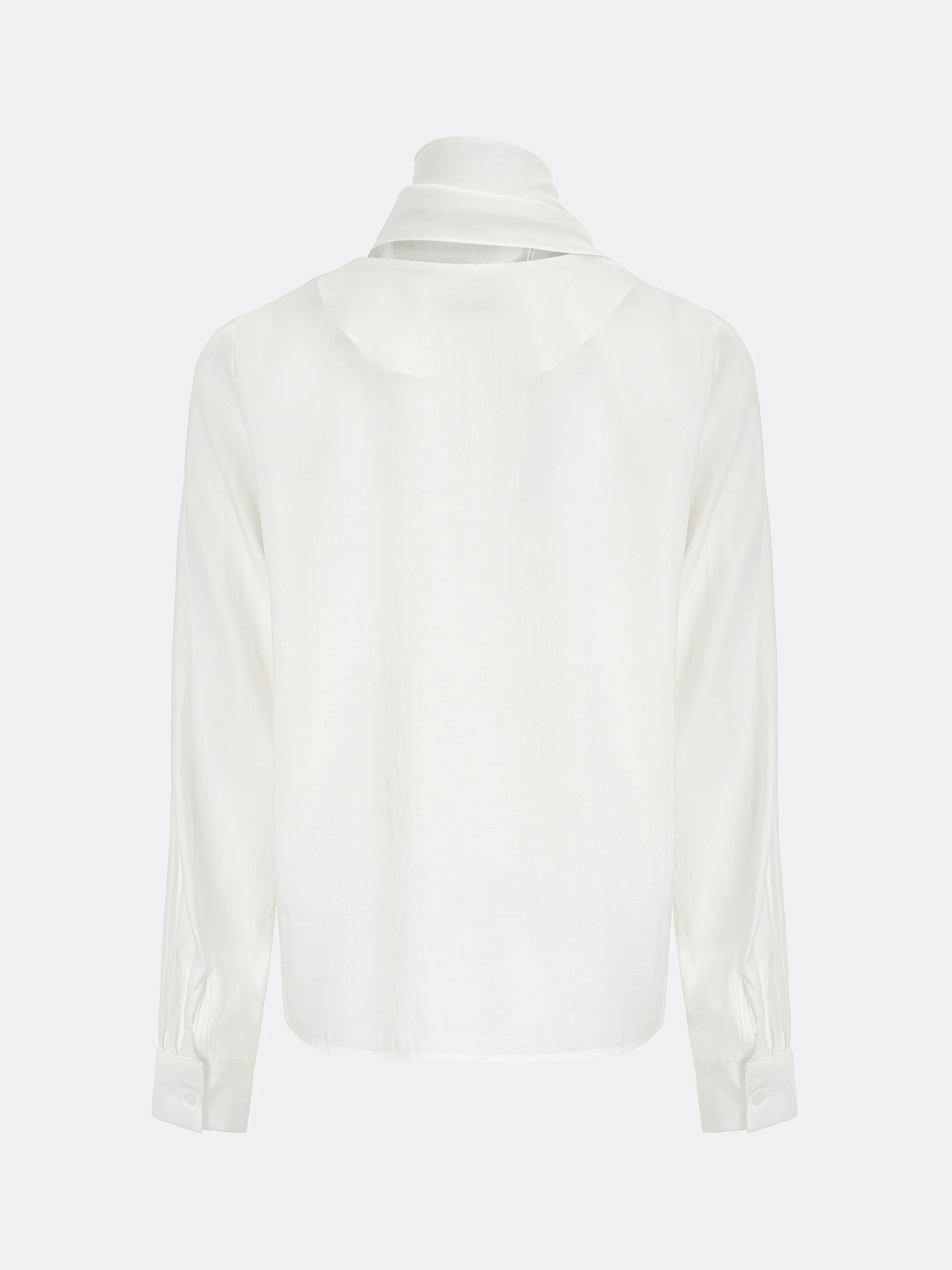 Draped Scarf Blouse, Ivory - Image 6