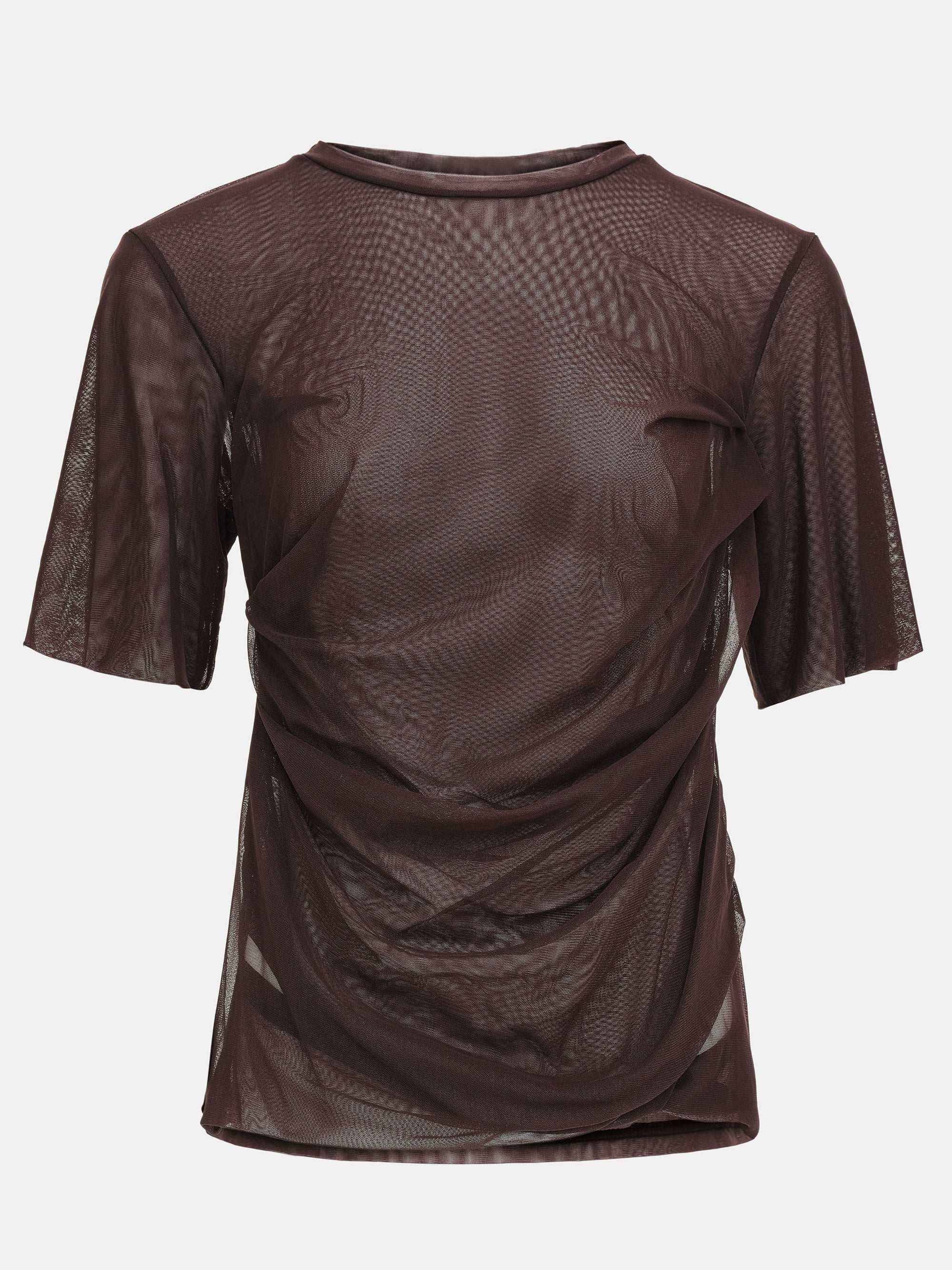 Draped T-Shirt, Burgundy - Image 5