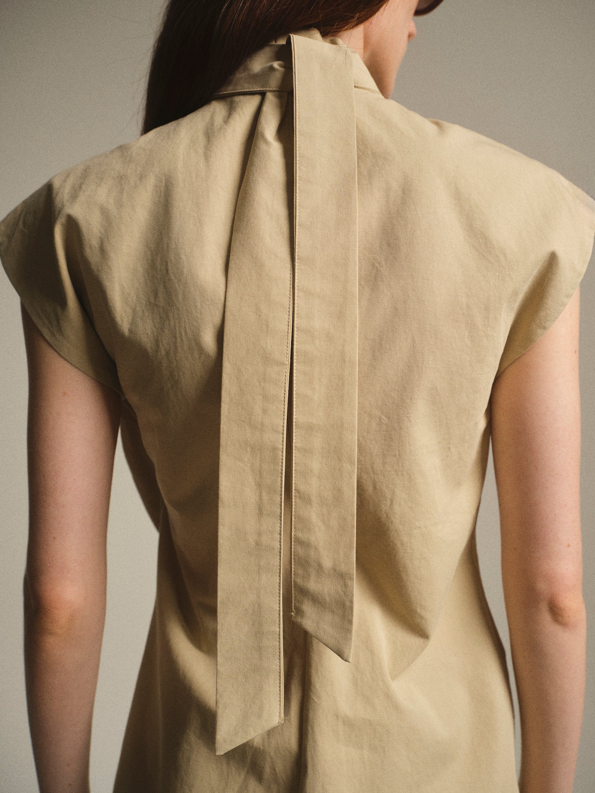 Draped Wrap Shirt, Beige - Image 2