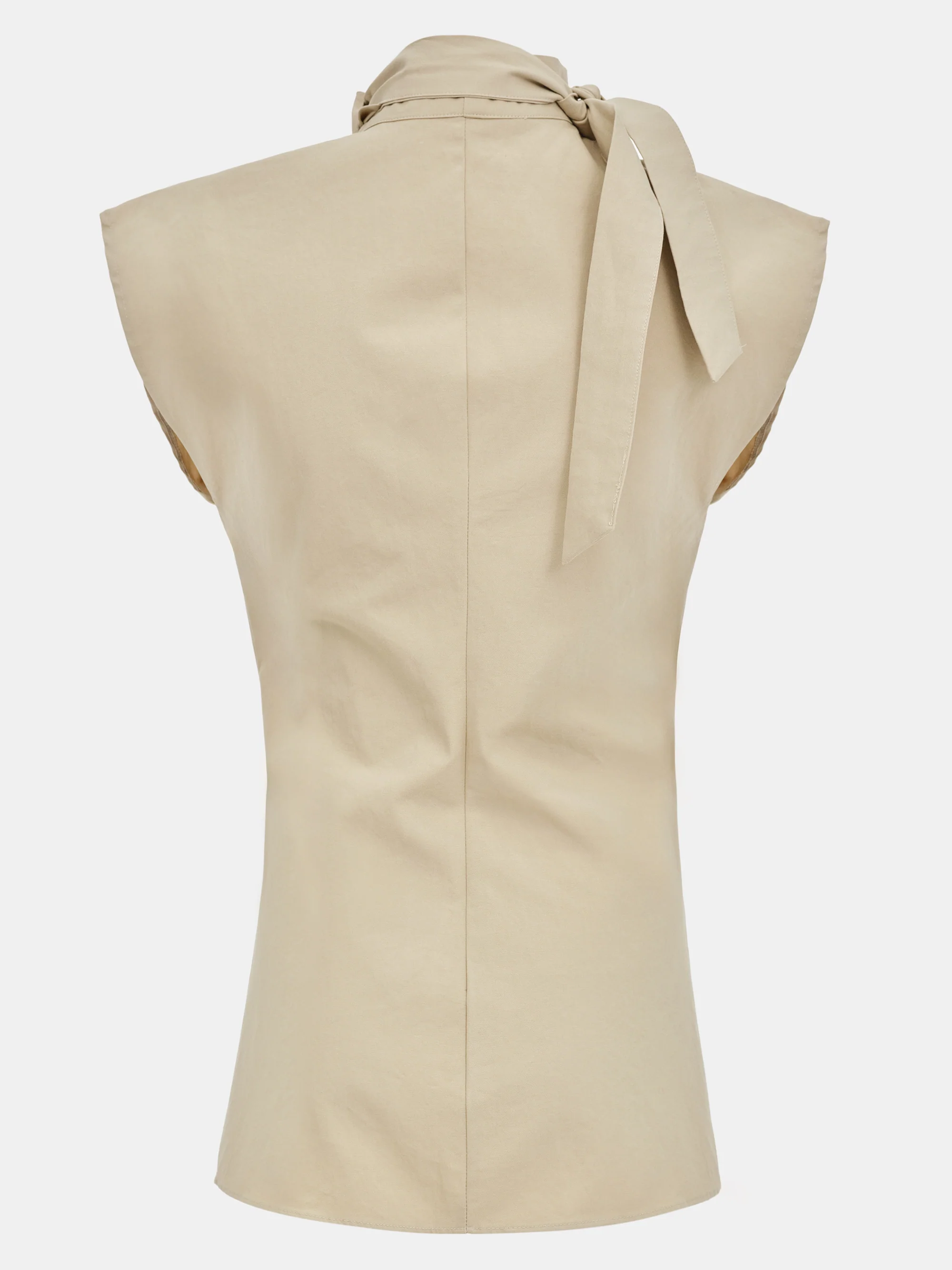 Draped Wrap Shirt, Beige - Image 6