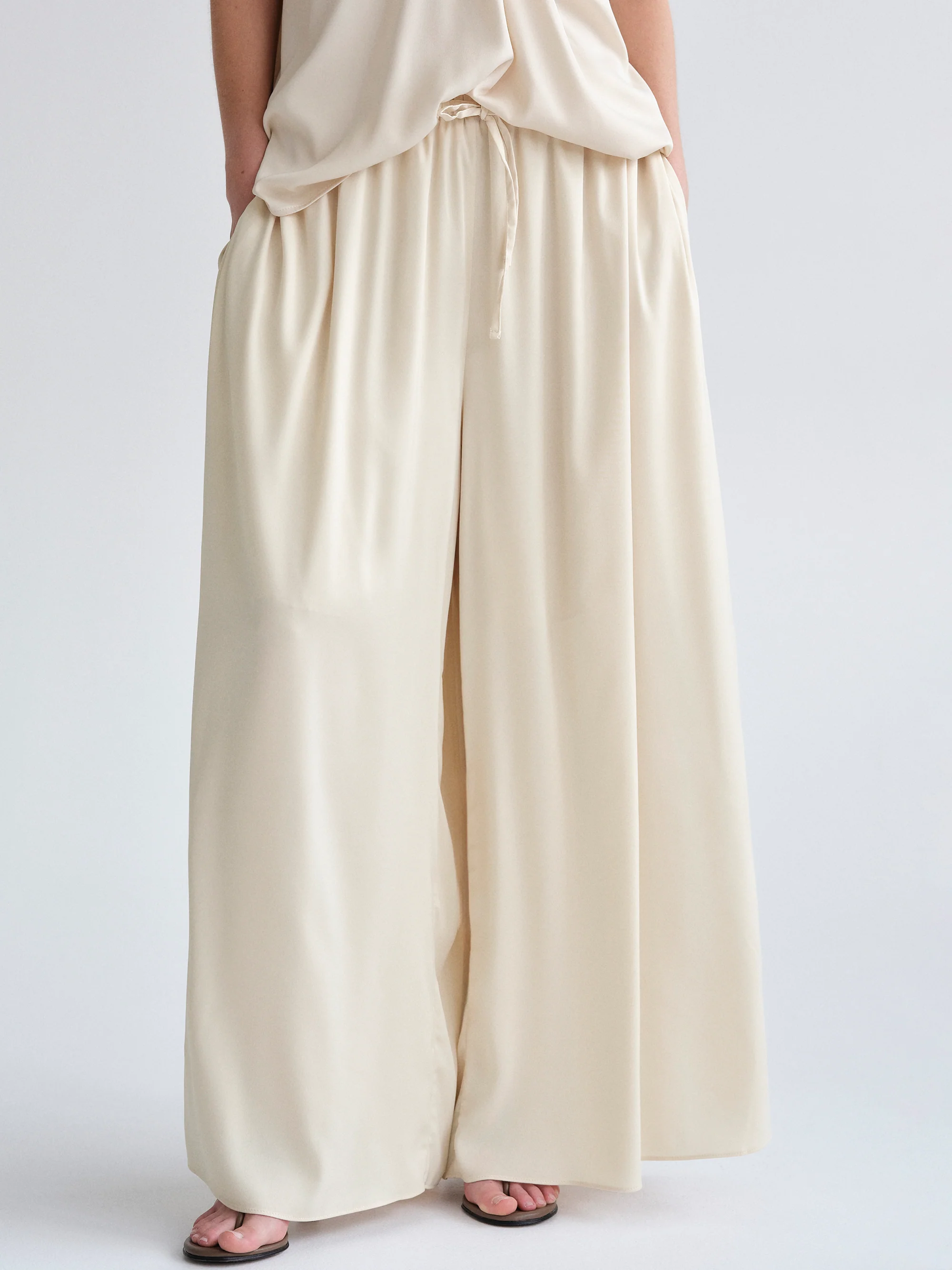 Drawstring Lounge Pants, Nude - Image 4