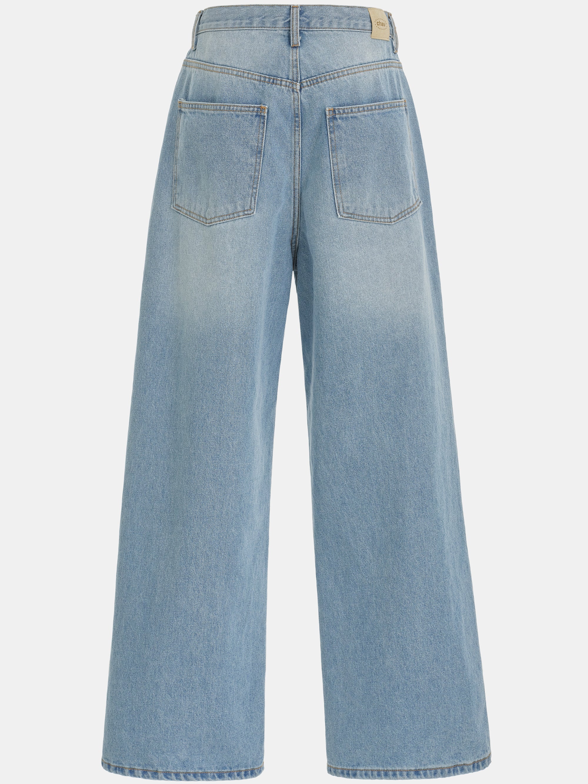 Drawstring Patch Pocket Jeans, Light Blue - Image 6