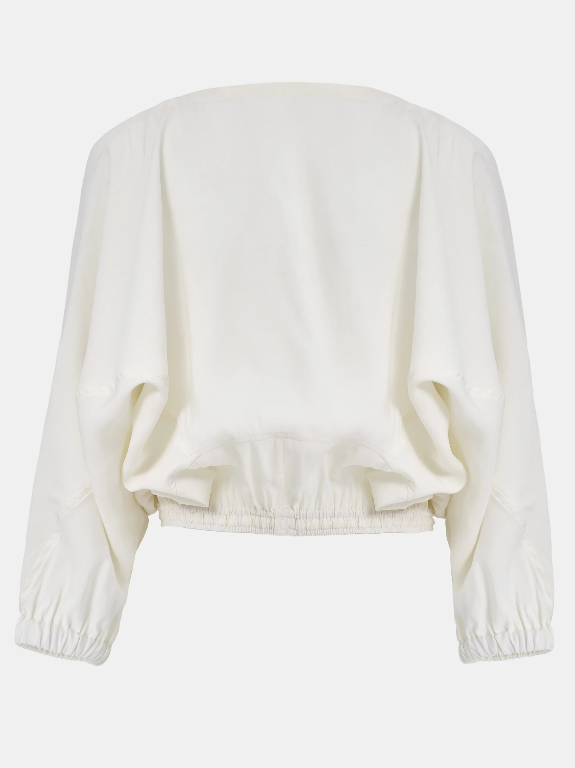 Drawstring Satin Blouse, Ivory - Image 5