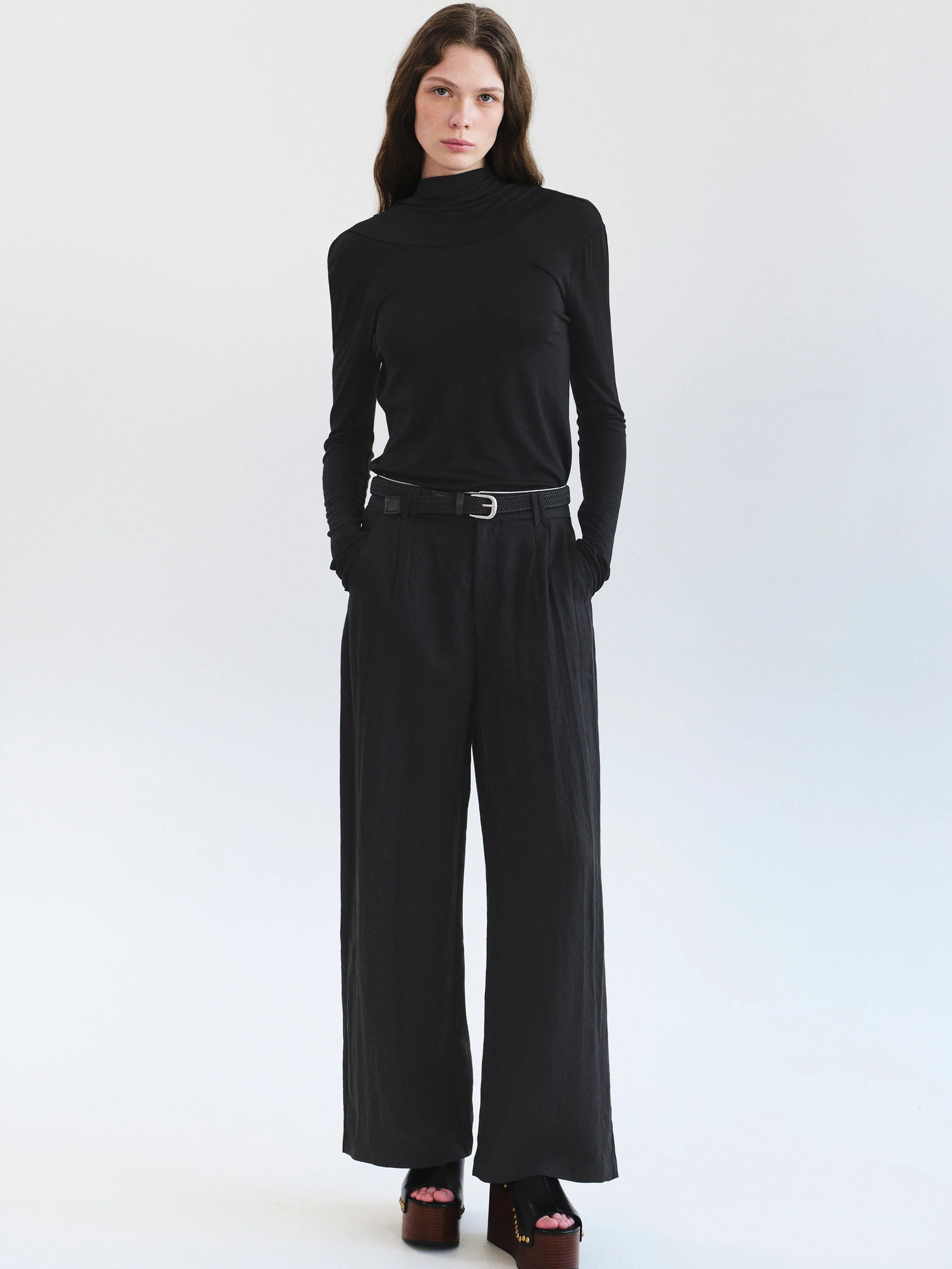 Drop Back Blouse, Black - Image 2