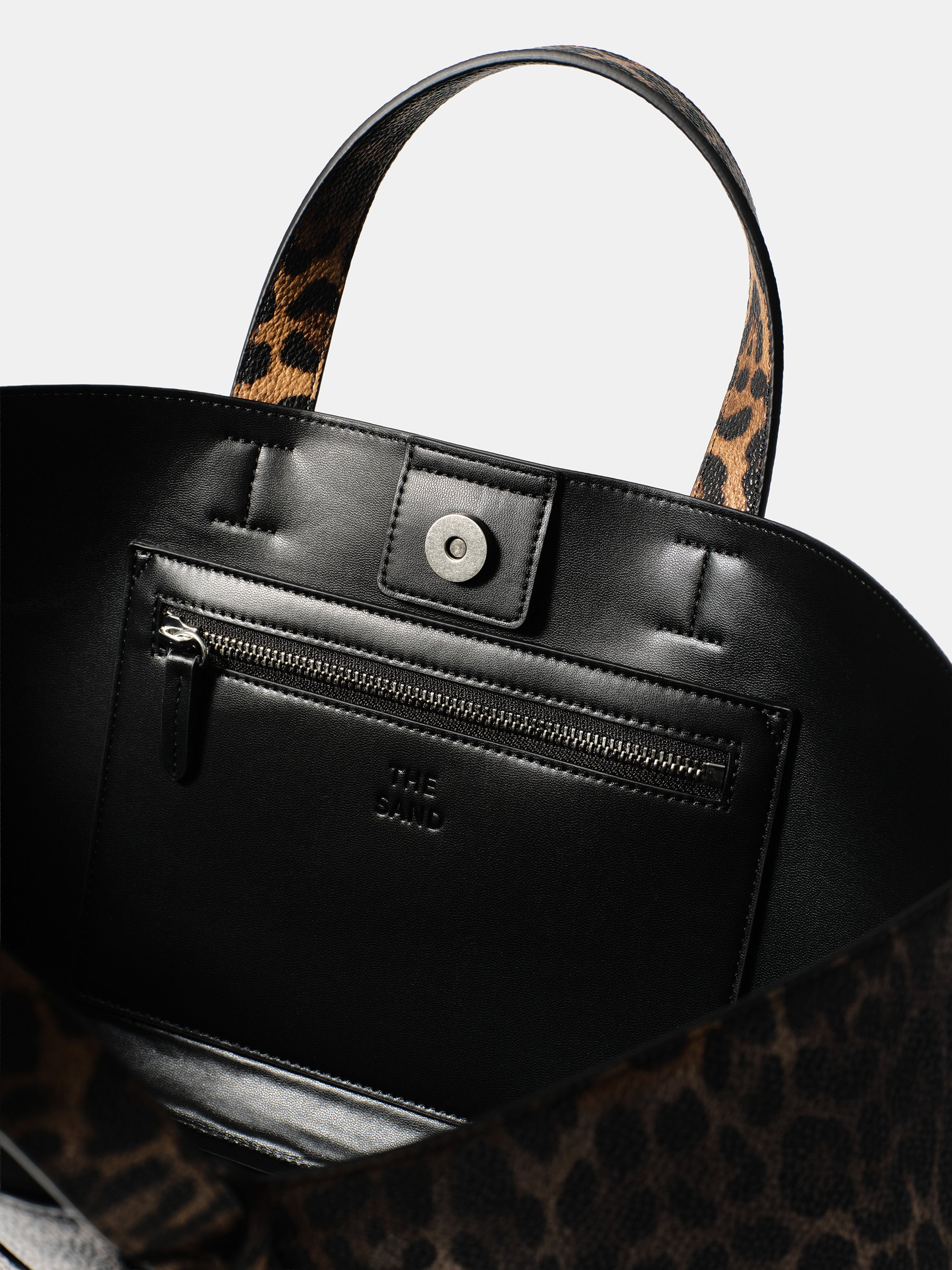 East-West Printed Tote Bag, Leopard - Image 7