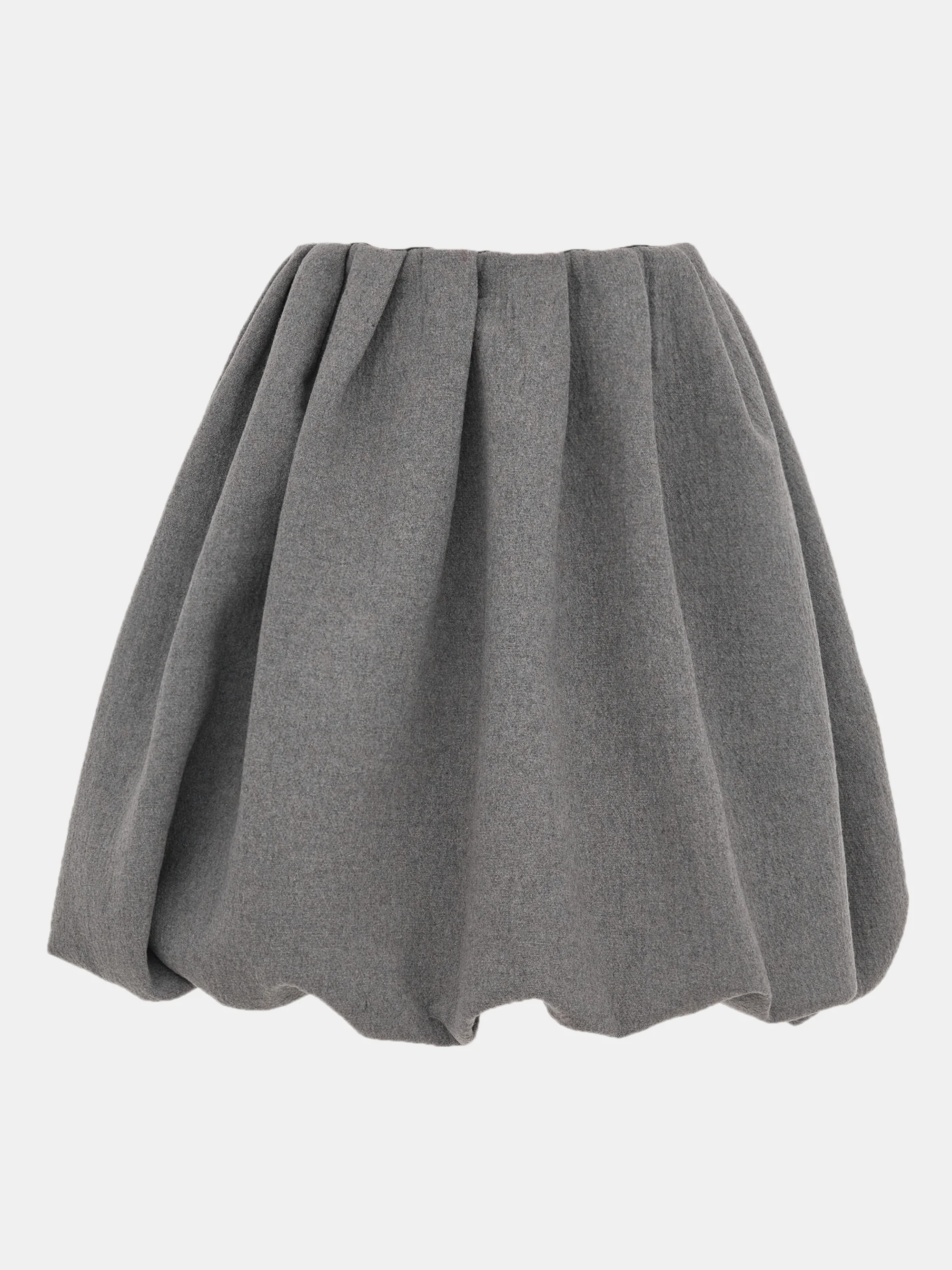 Elastic Waist Bubble Skirt, Grey - Image 5