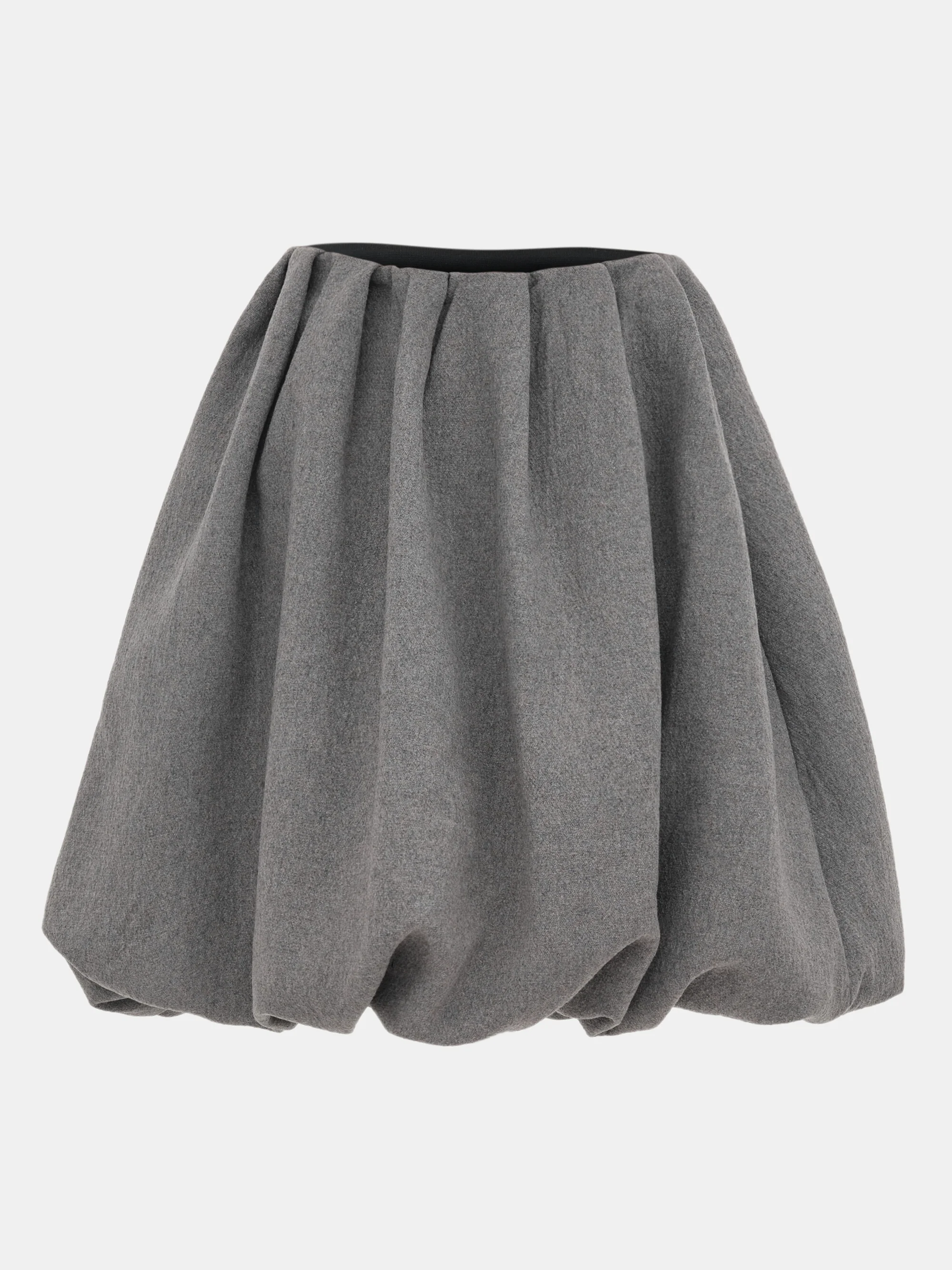 Elastic Waist Bubble Skirt, Grey - Image 6