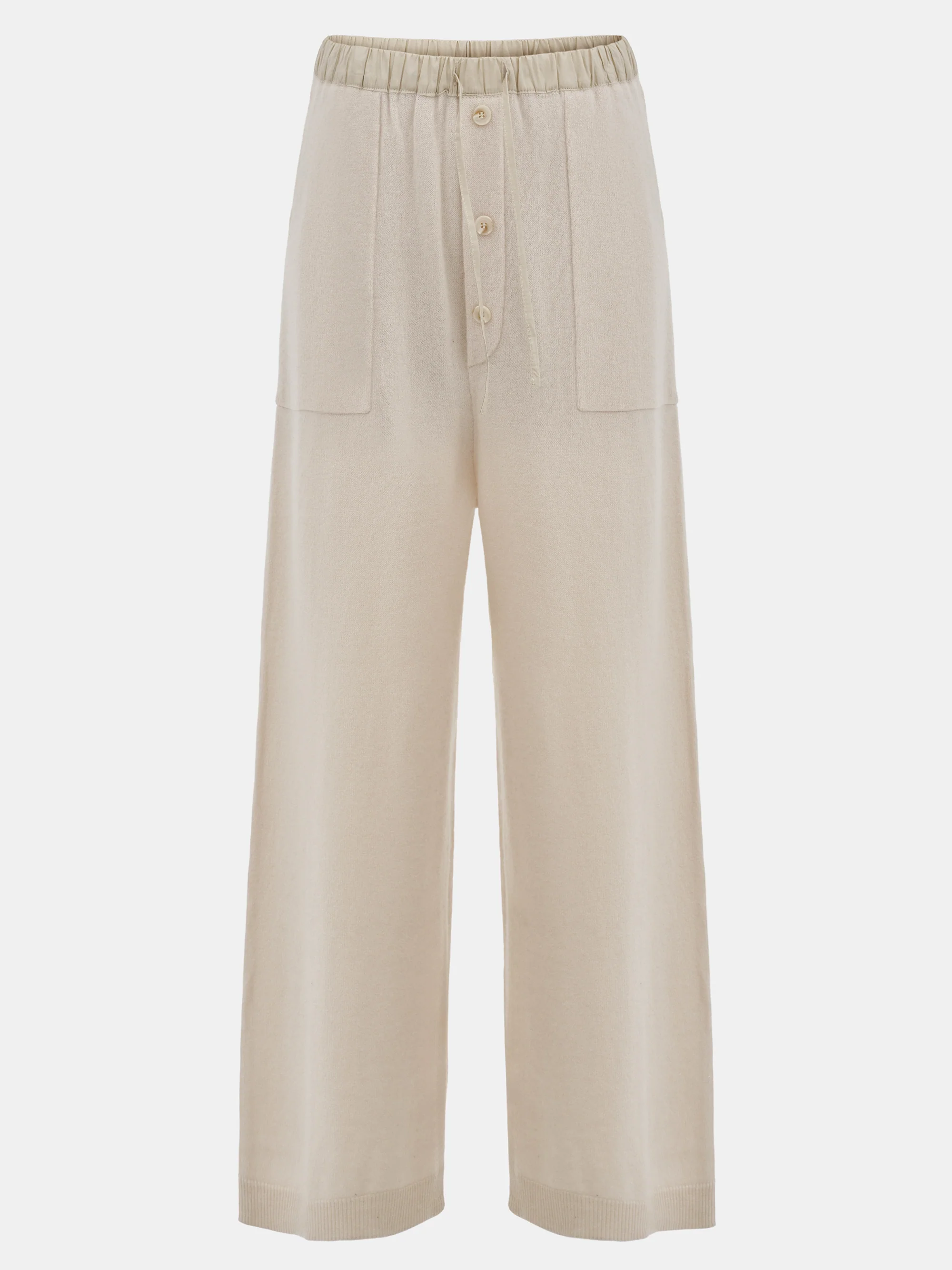 Elastic Waist Wool Pants, Ivory - Image 5