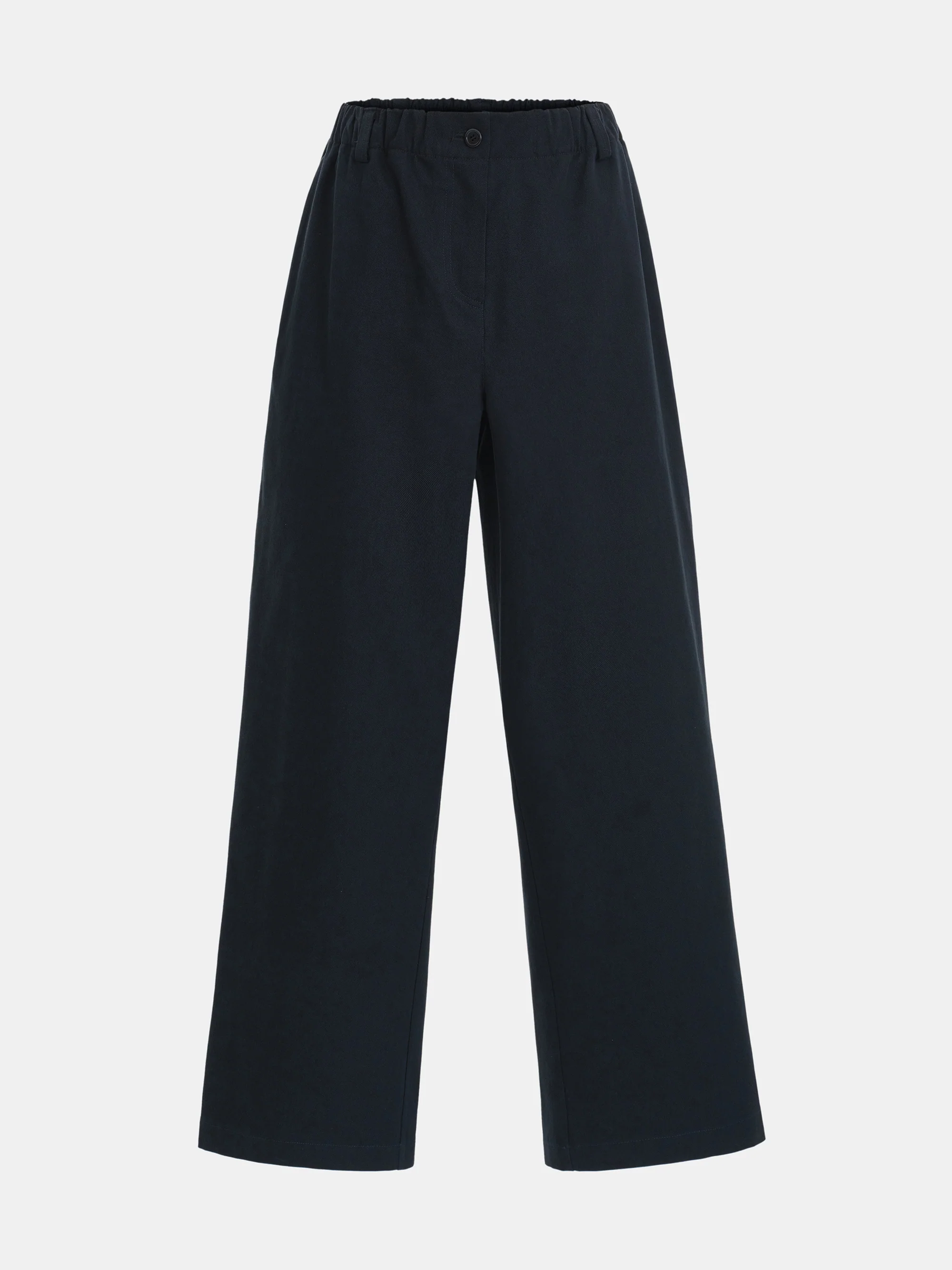 Elasticated Cotton Pants, Navy - Image 5