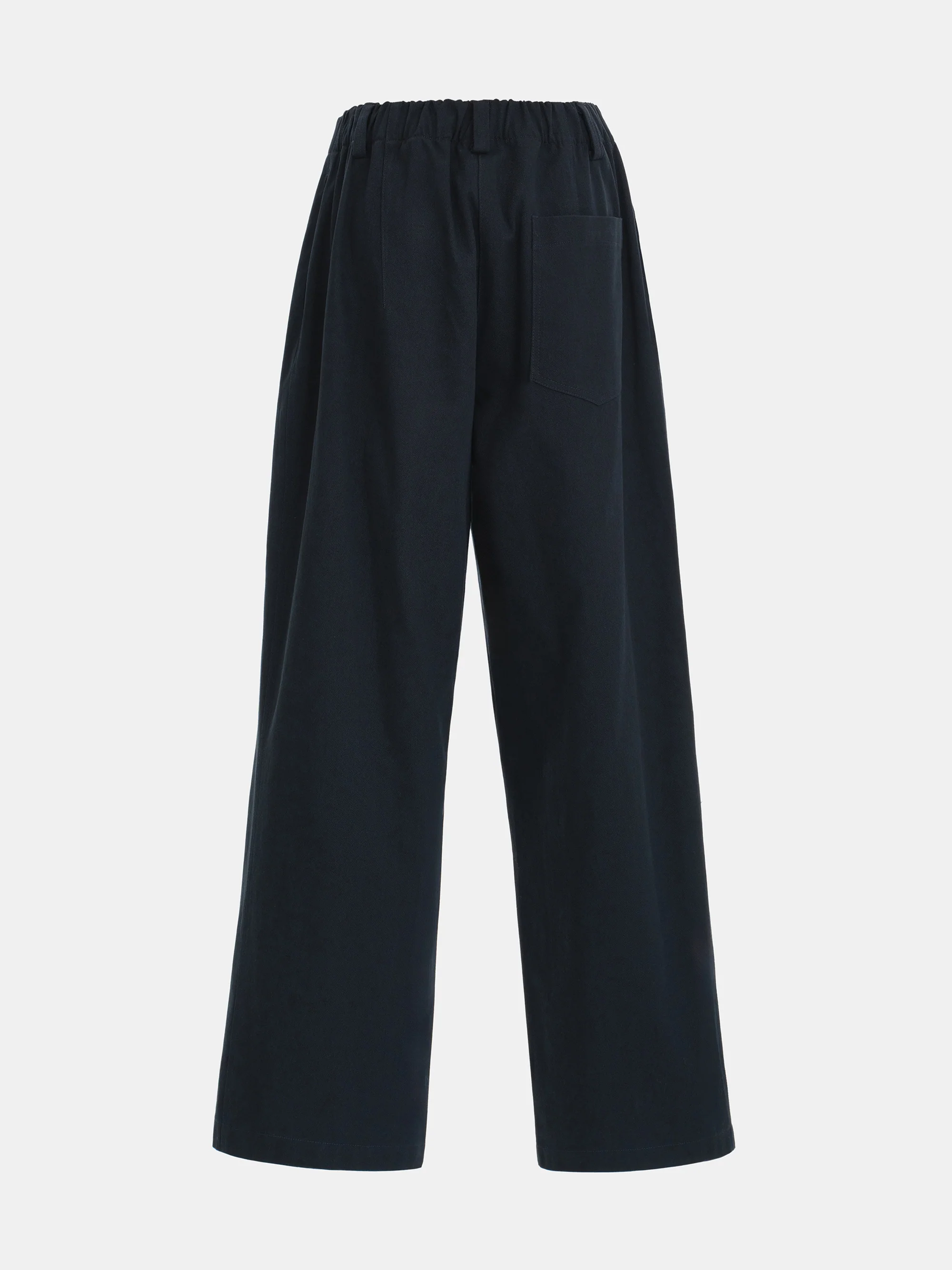 Elasticated Cotton Pants, Navy - Image 6